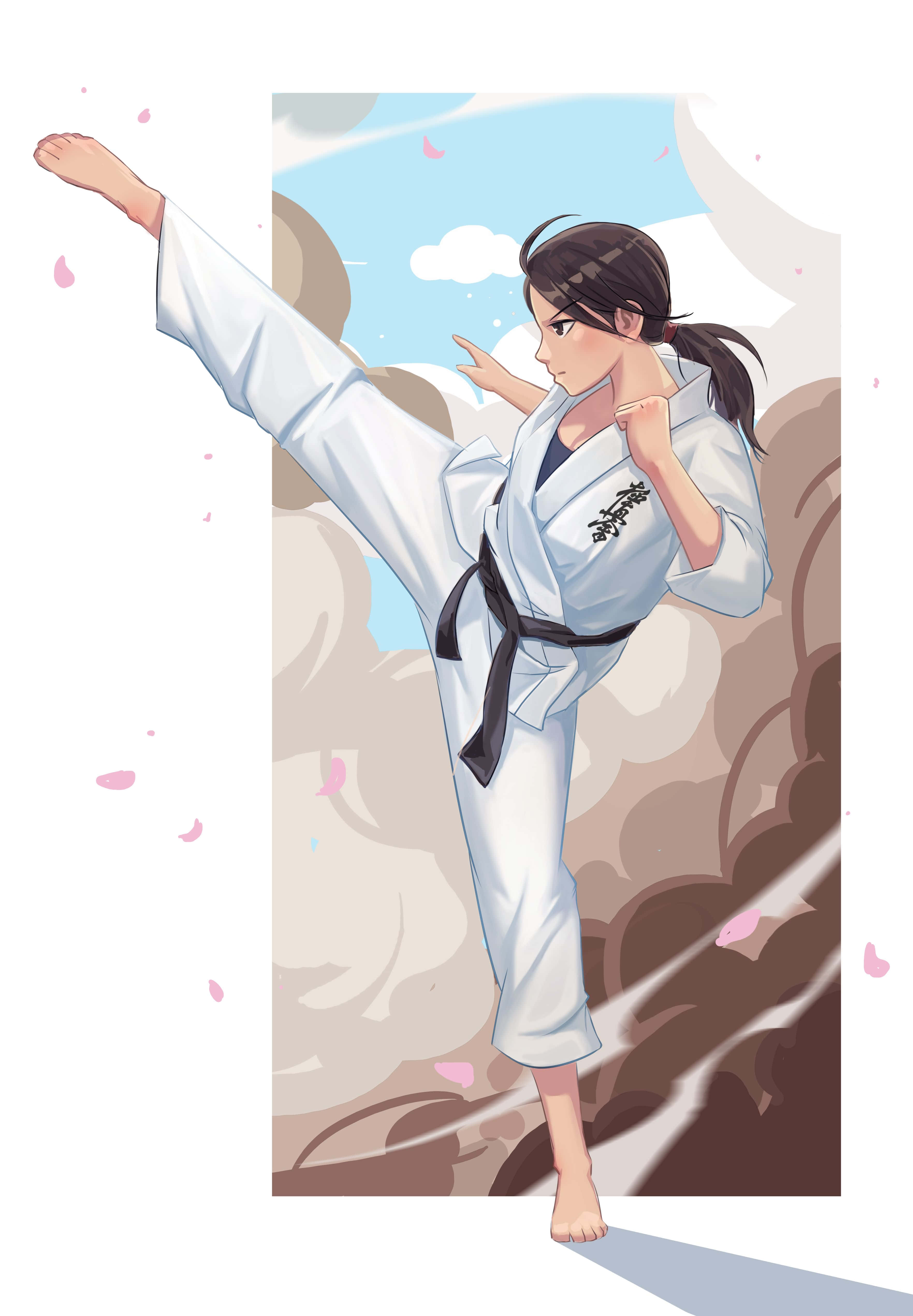 Martial Artist na Nagsusuot ng Tradisyonal na Puti na Uniform Wallpaper