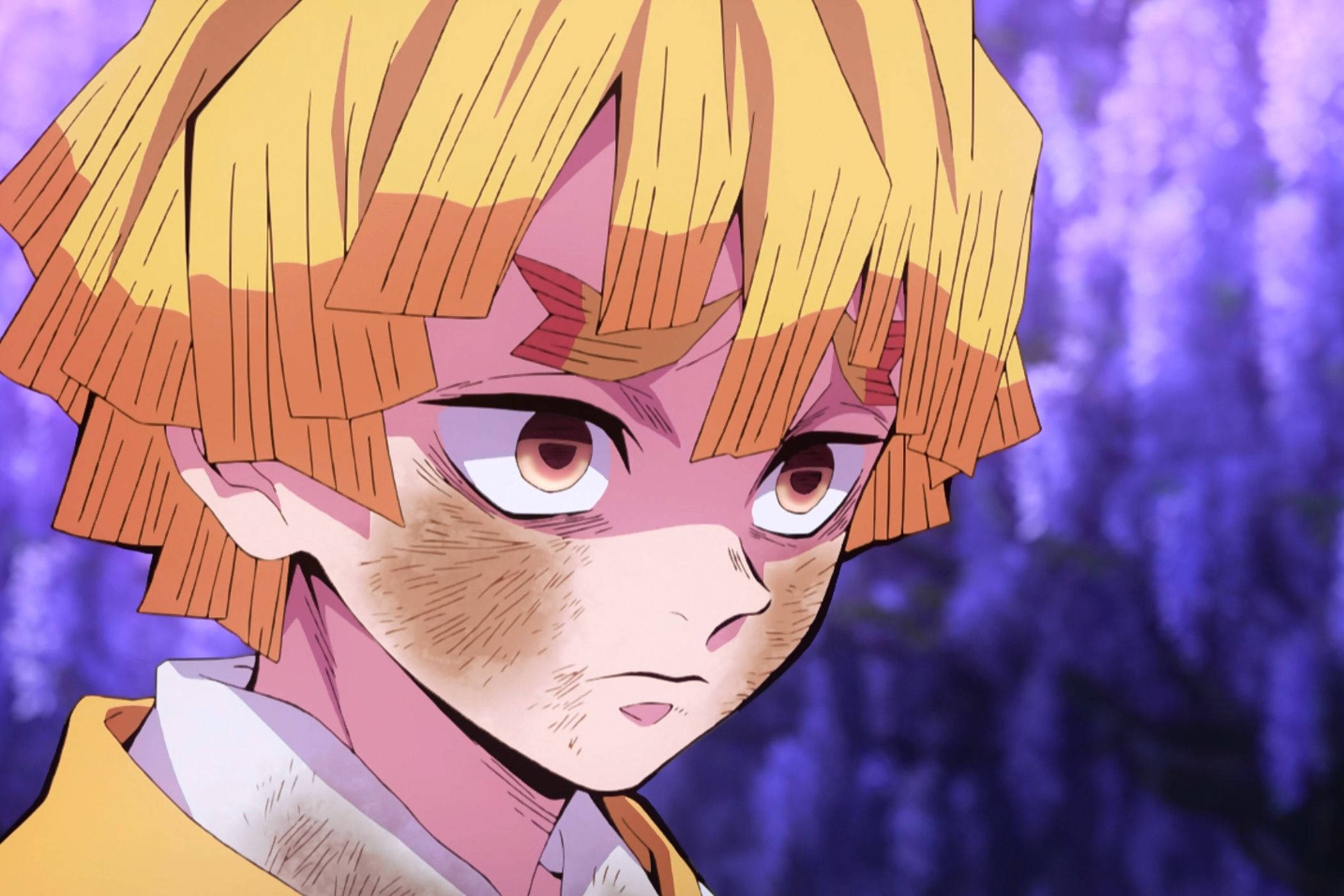 Maruming Zenitsu mula sa Demon Slayer Wallpaper