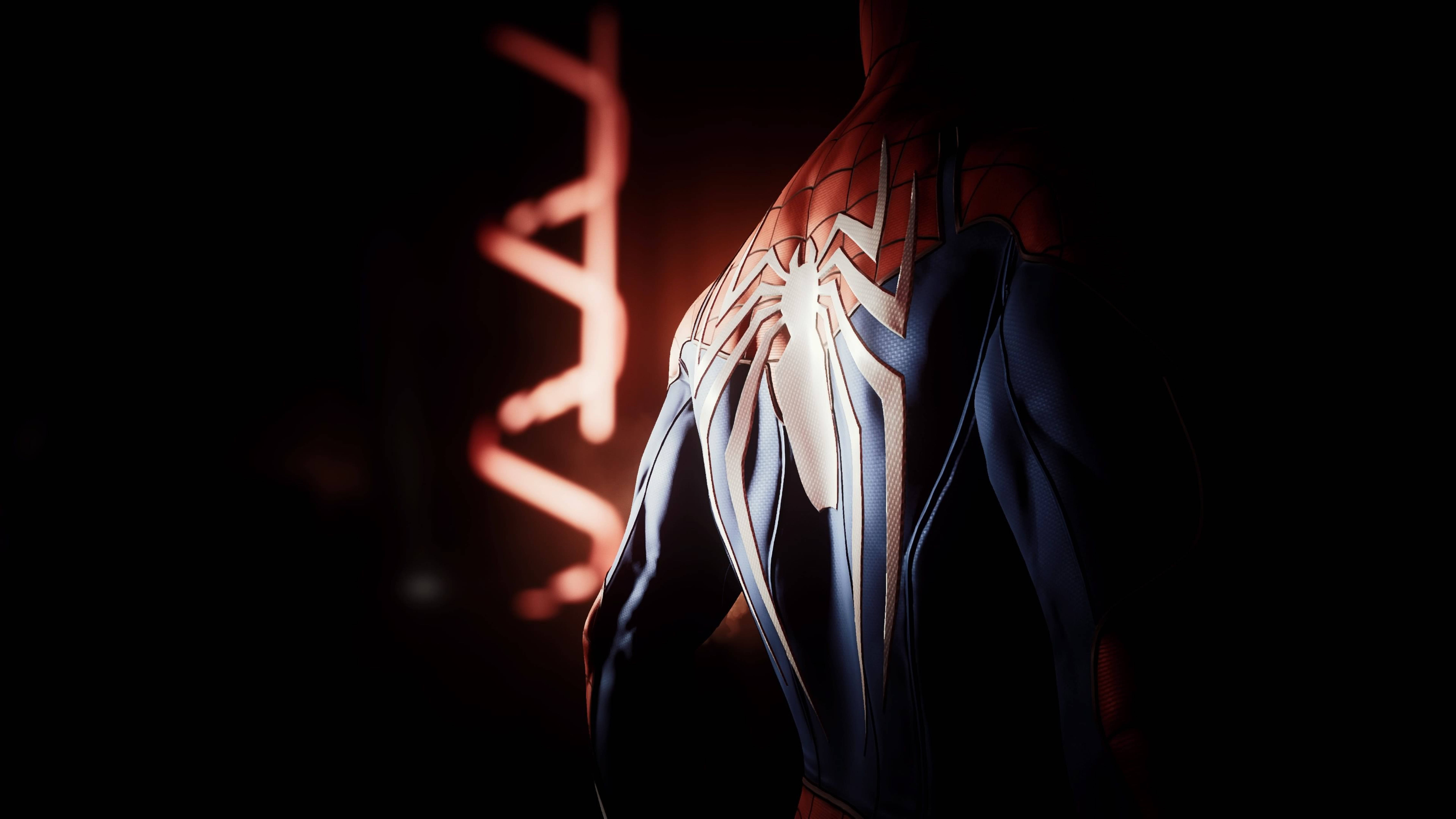 Marvel Spiderman Neon 4K PS4 Wallpaper