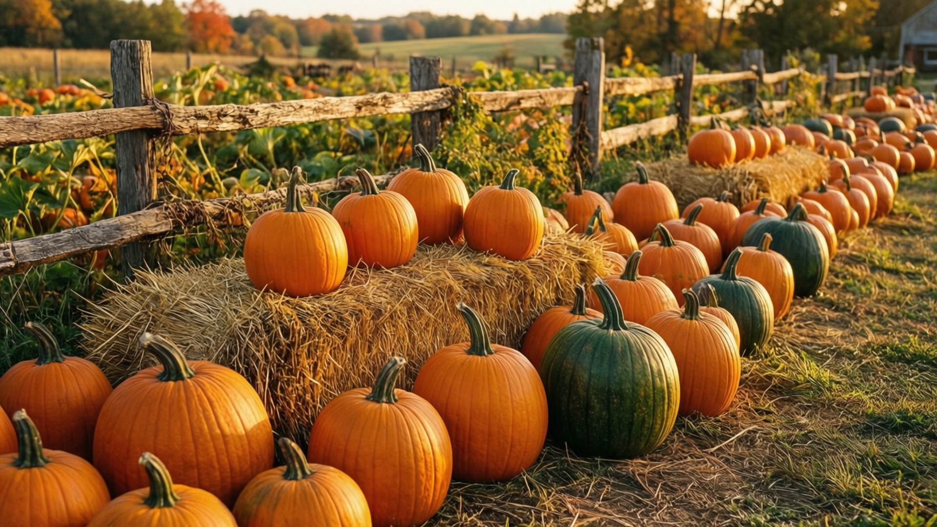 Masaganang Pumpkin Patch Wallpaper