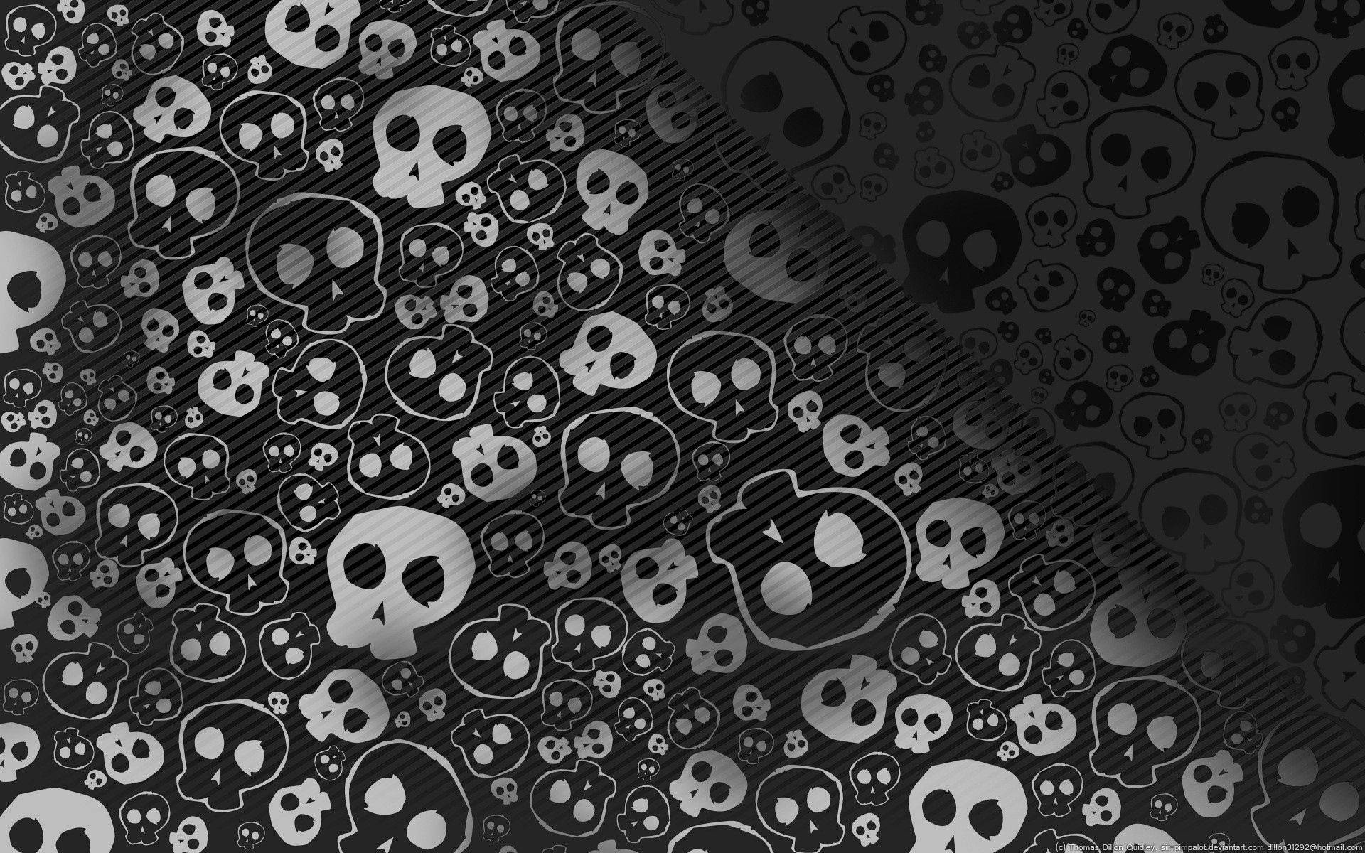 Masalimuot na Pattern ng Bungo Wallpaper
