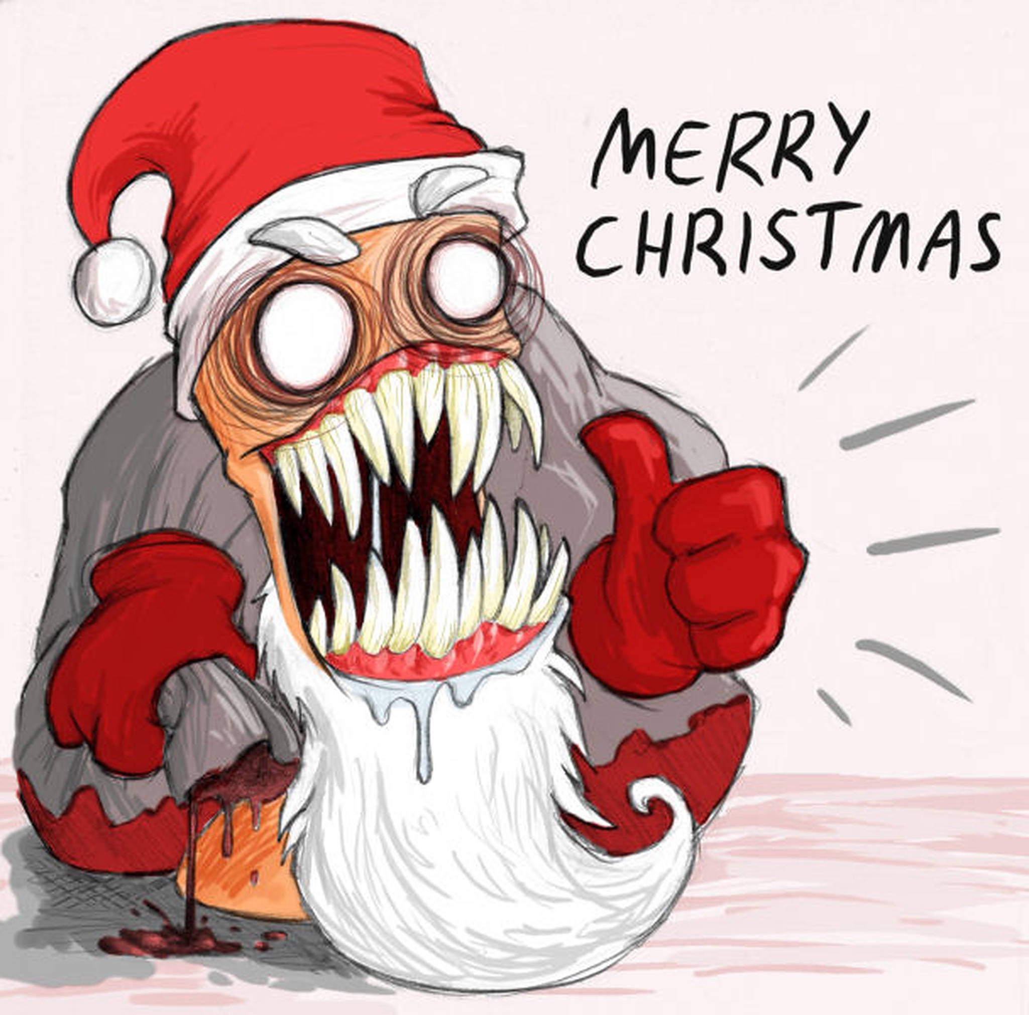Masamang Santa na May Malalaking Ngipin Wallpaper
