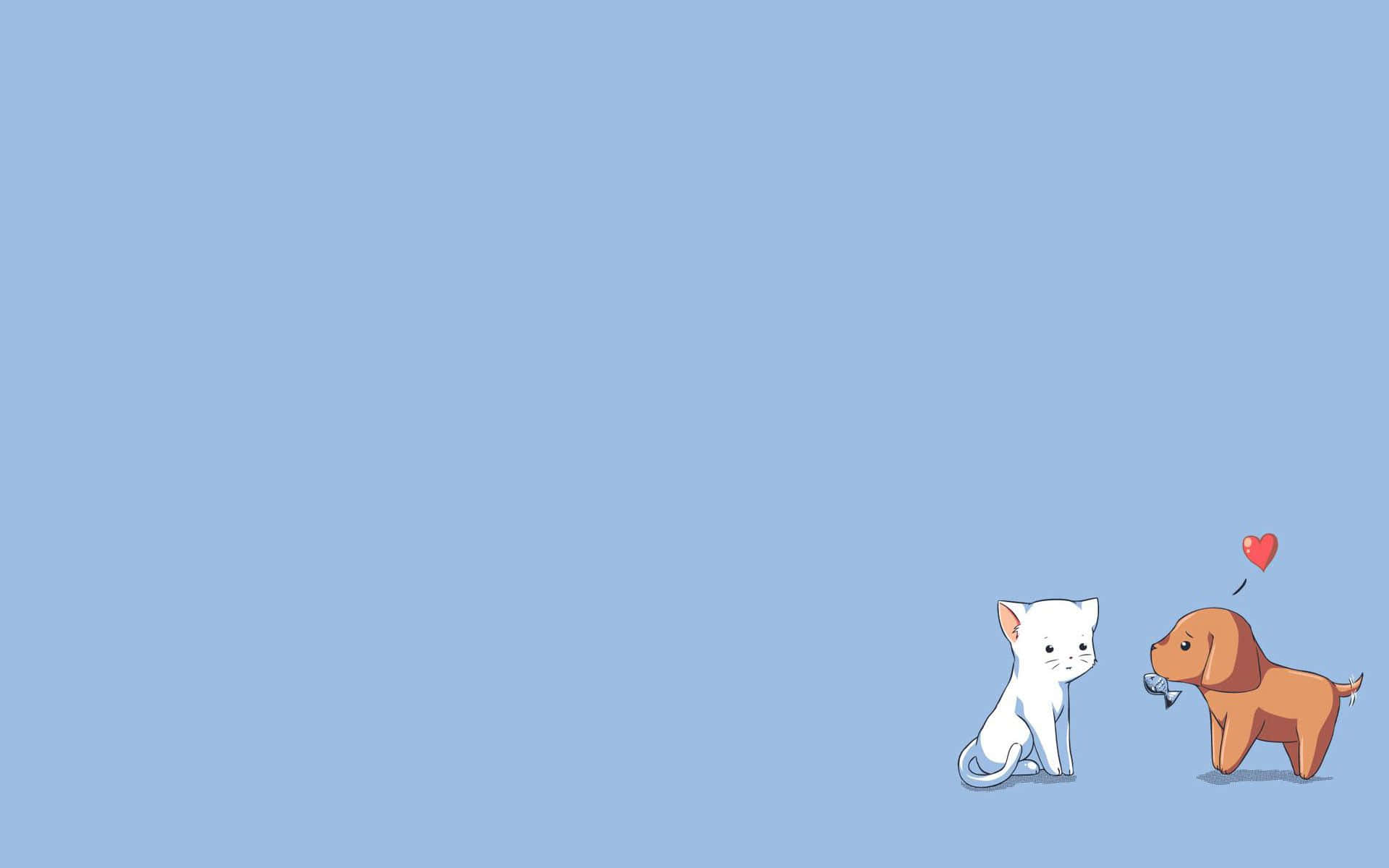 Masasayang Cartoon Characters sa Makulay na Mundo Wallpaper