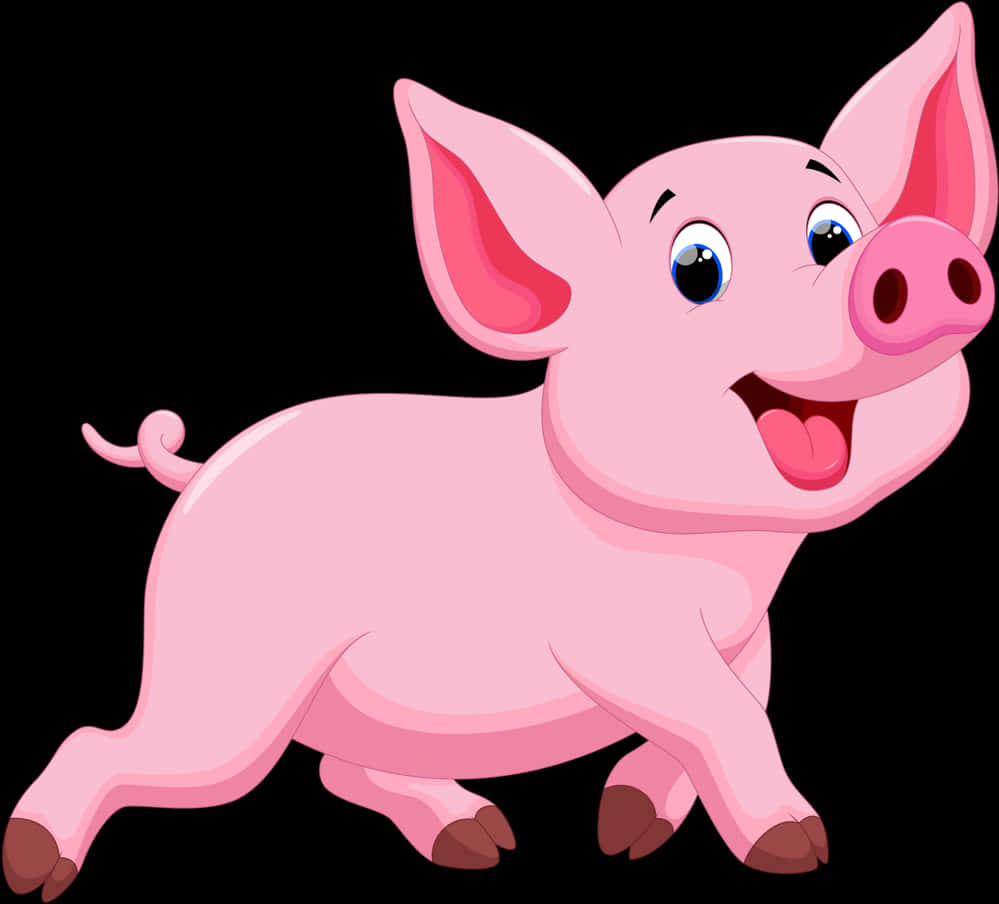 Masayang Baboy na Cartoon Wallpaper