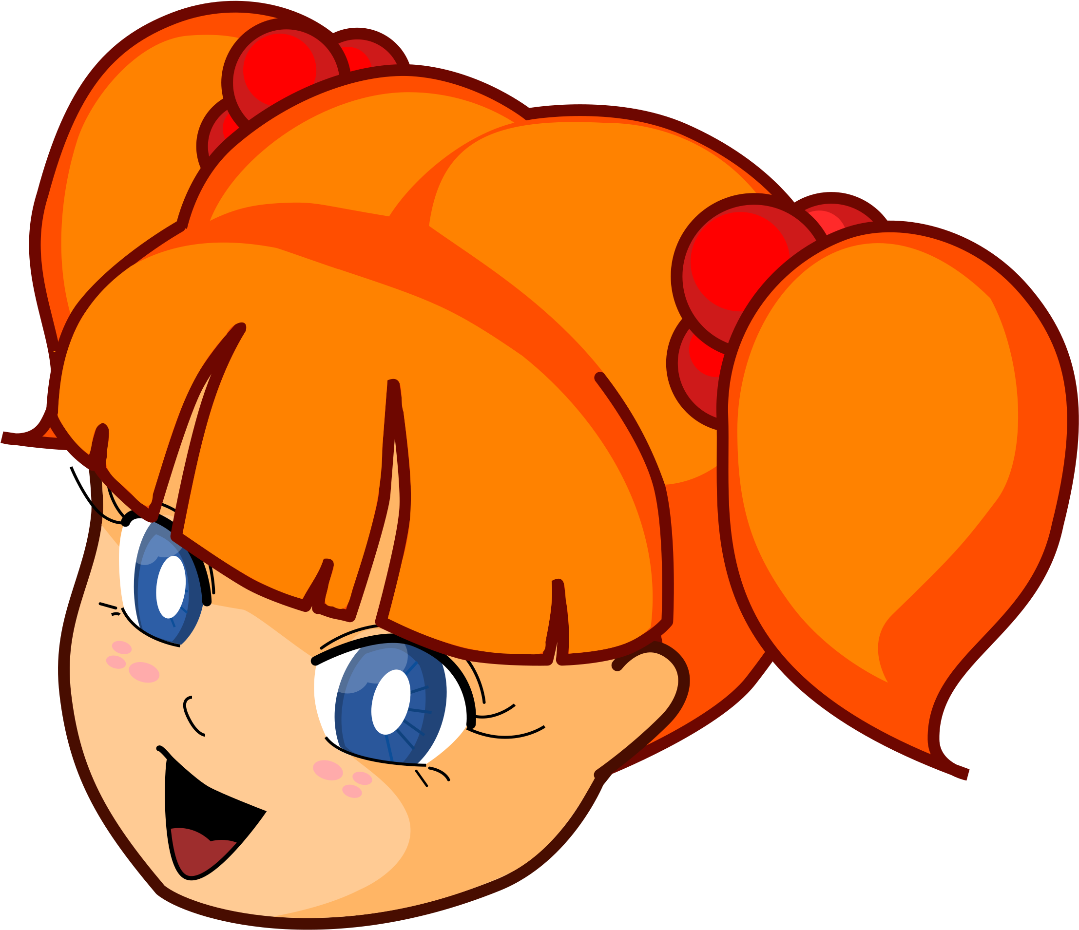 Masayang Batang Babae na May Pulang Buhok.PNG Wallpaper