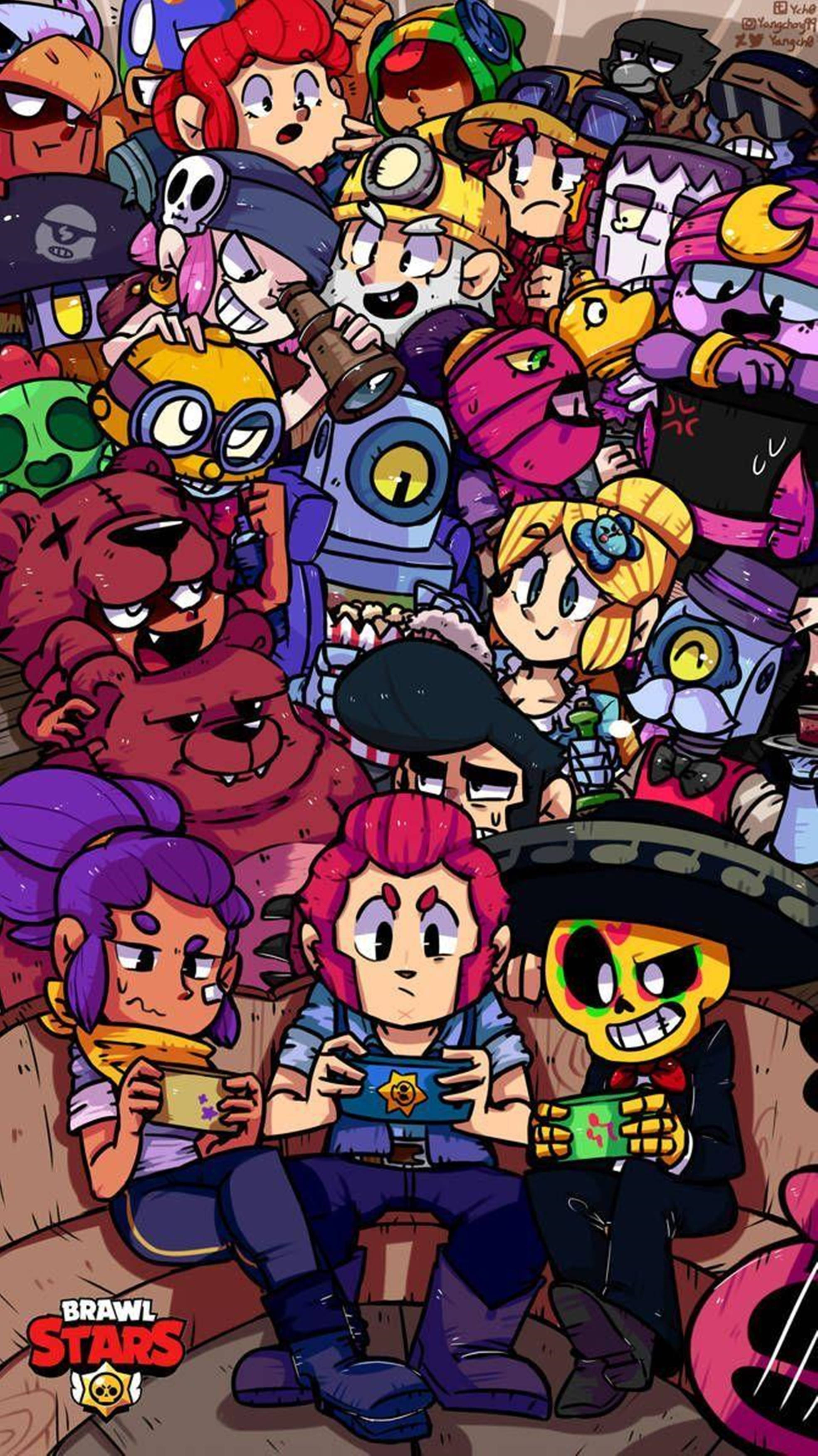 Masayang Casts ng MOBA Game na Brawl Stars 4K Wallpaper