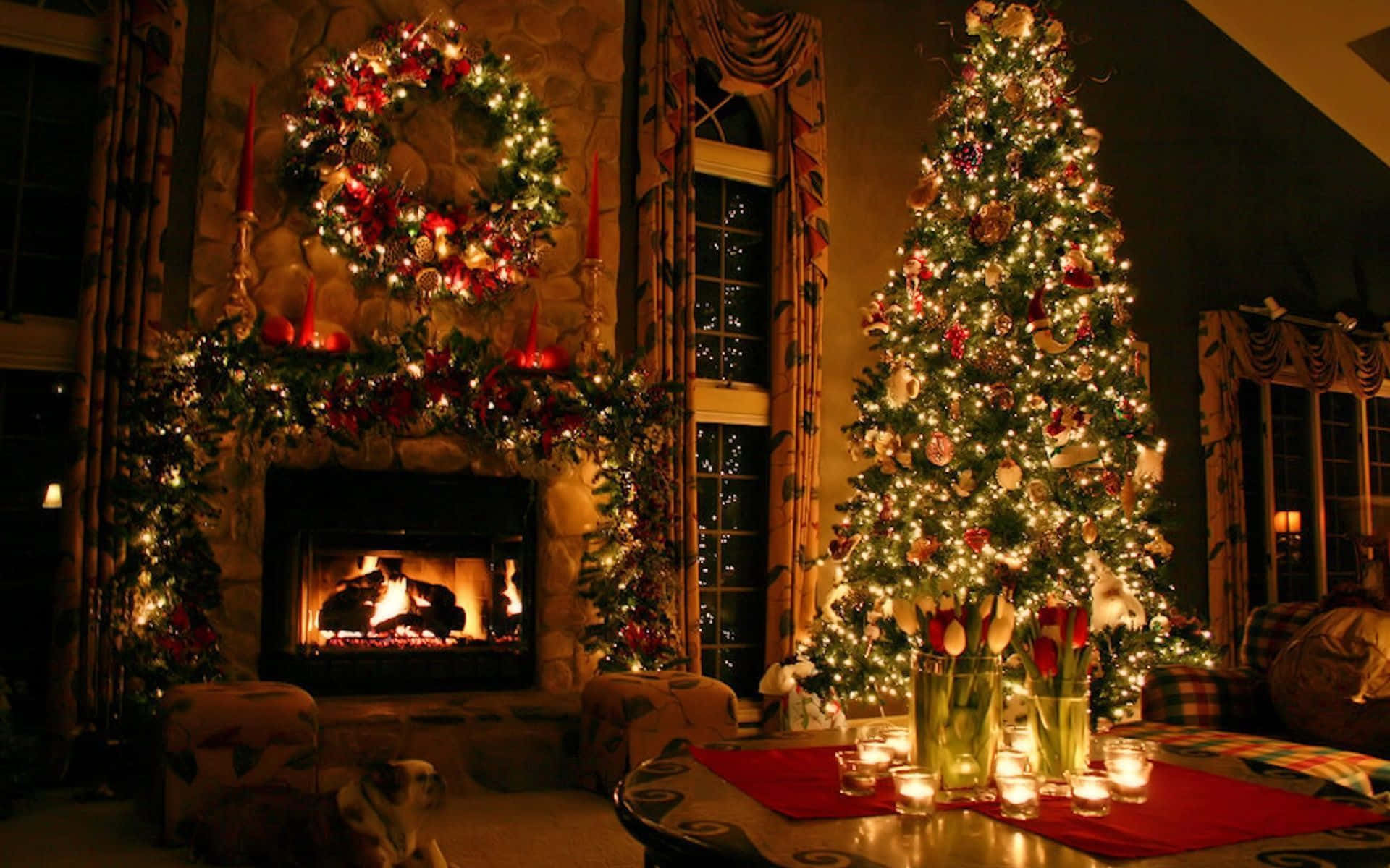 Masayang Christmas Background para sa Teams Wallpaper