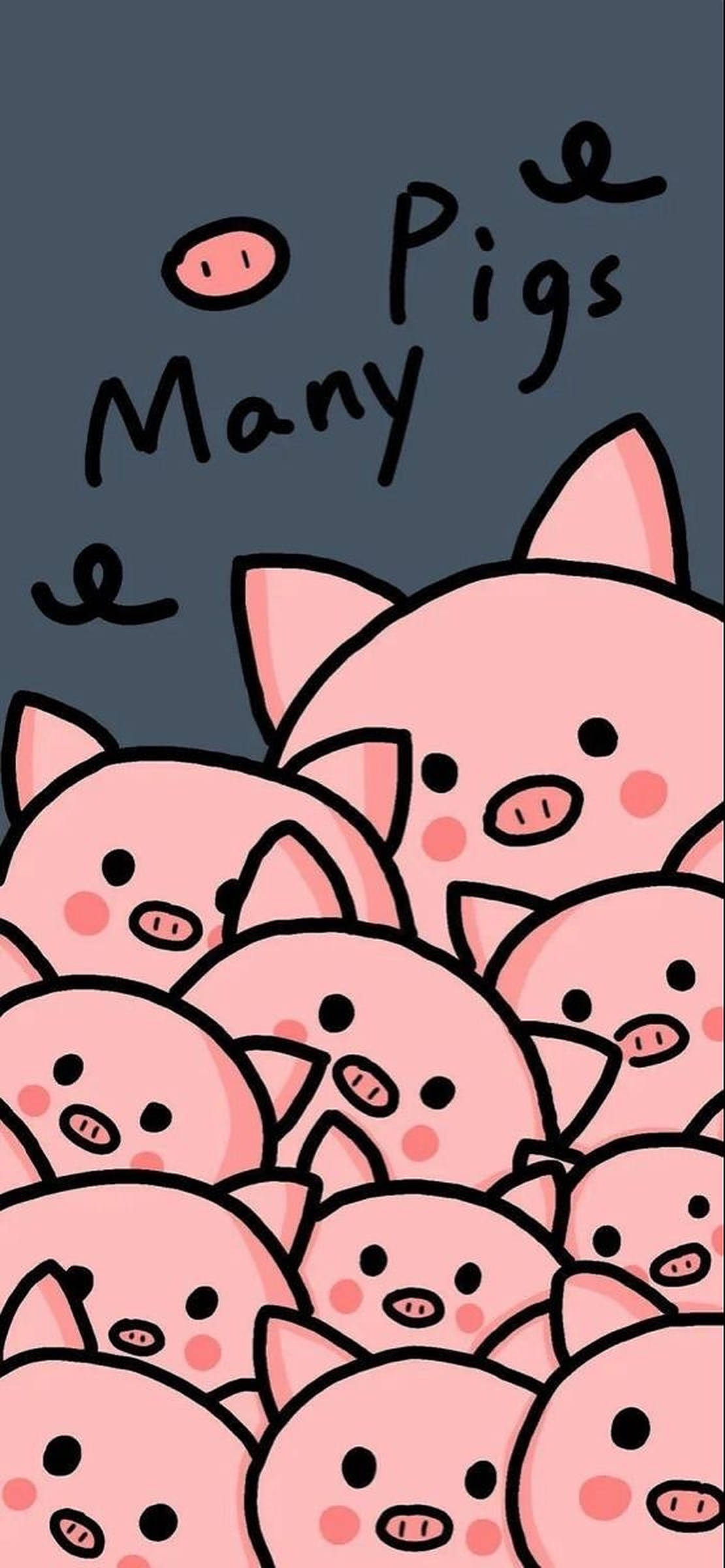 Masayang Doodle ng mga Baboy Wallpaper