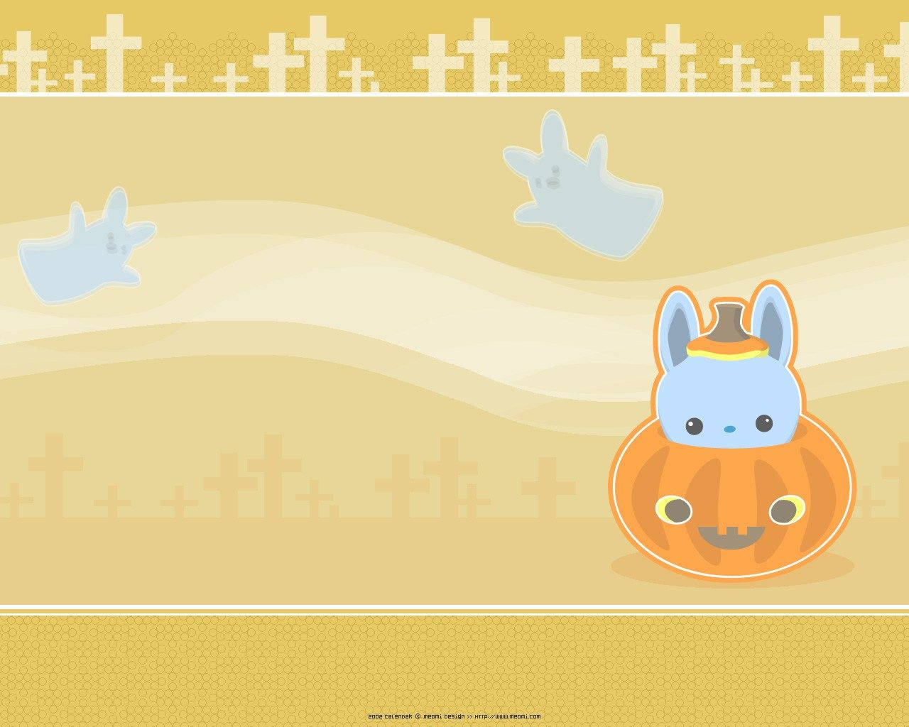 Masayang Kalabasa para sa Halloween na Kawaii Wallpaper