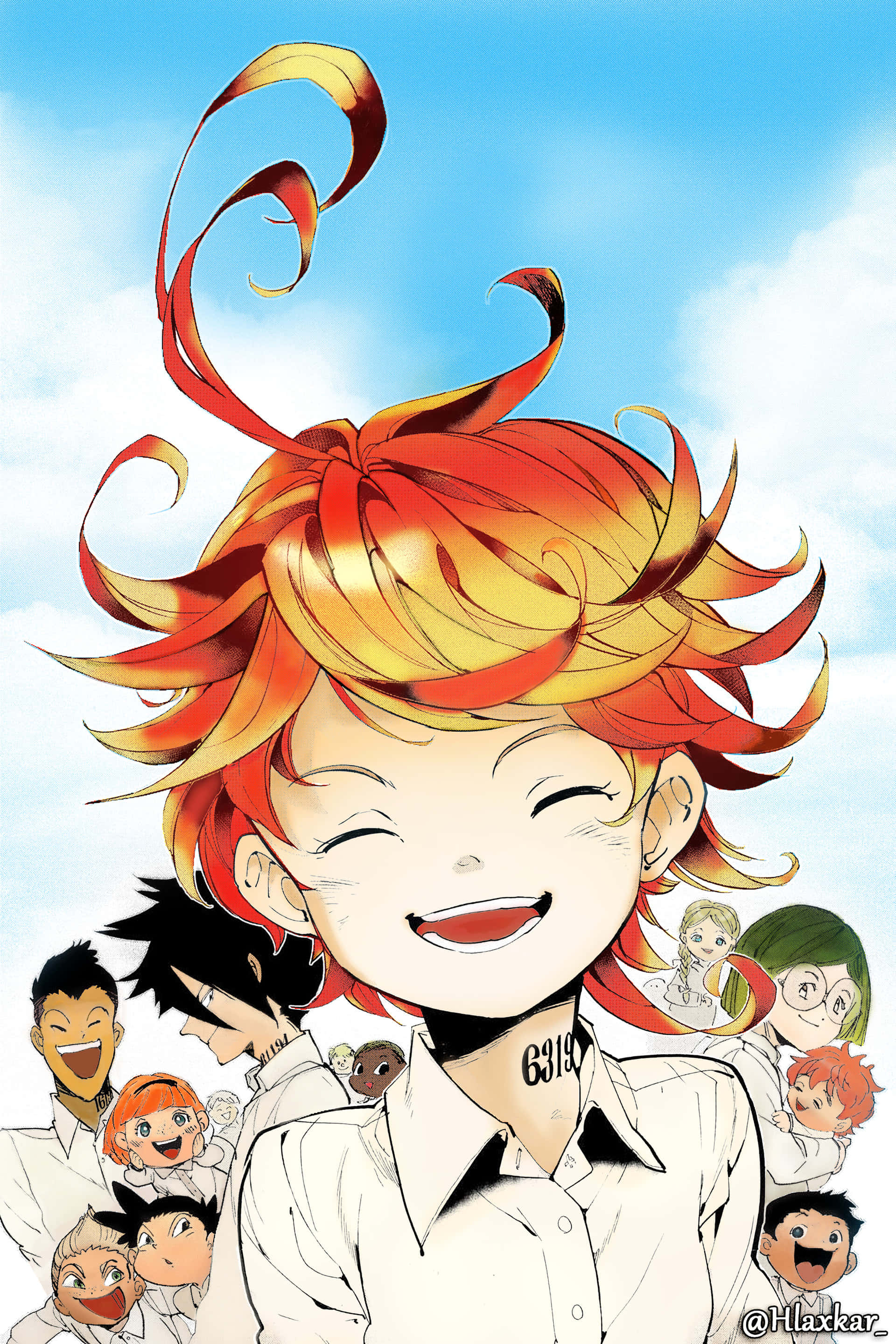 Masayang Larawan ng The Promised Neverland Wallpaper