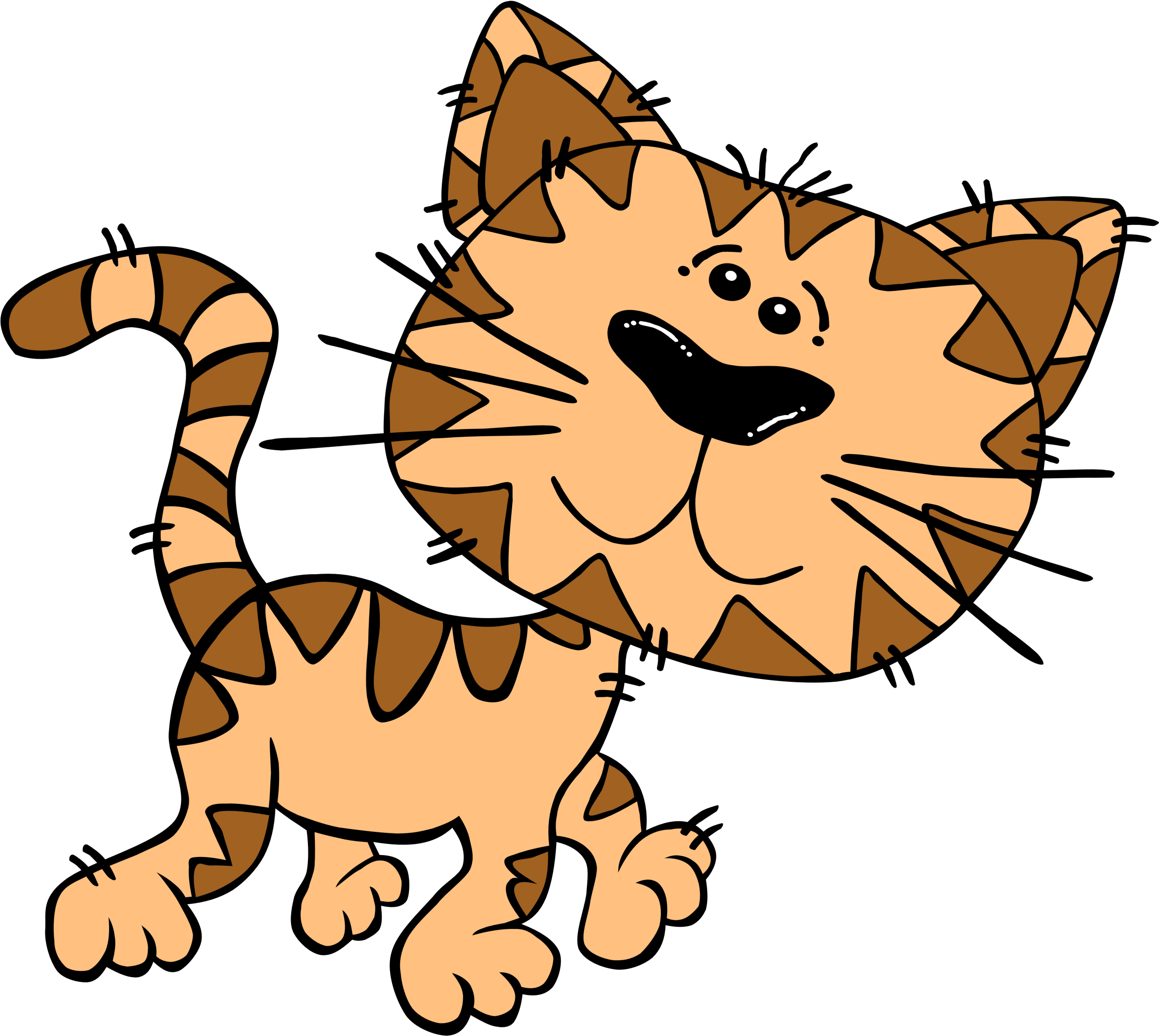 Masayang May Guhit na Cartoon Pusa Wallpaper