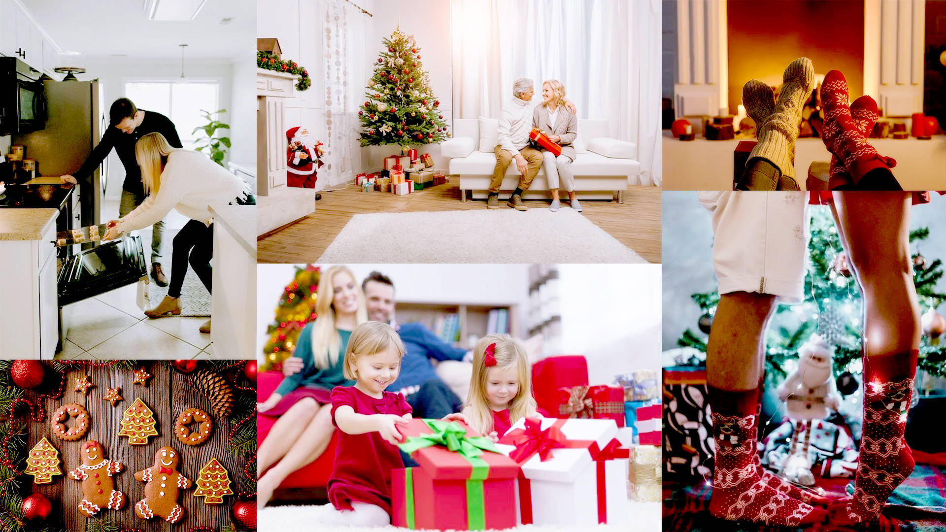 Masayang Pamilya Christmas Collage Wallpaper