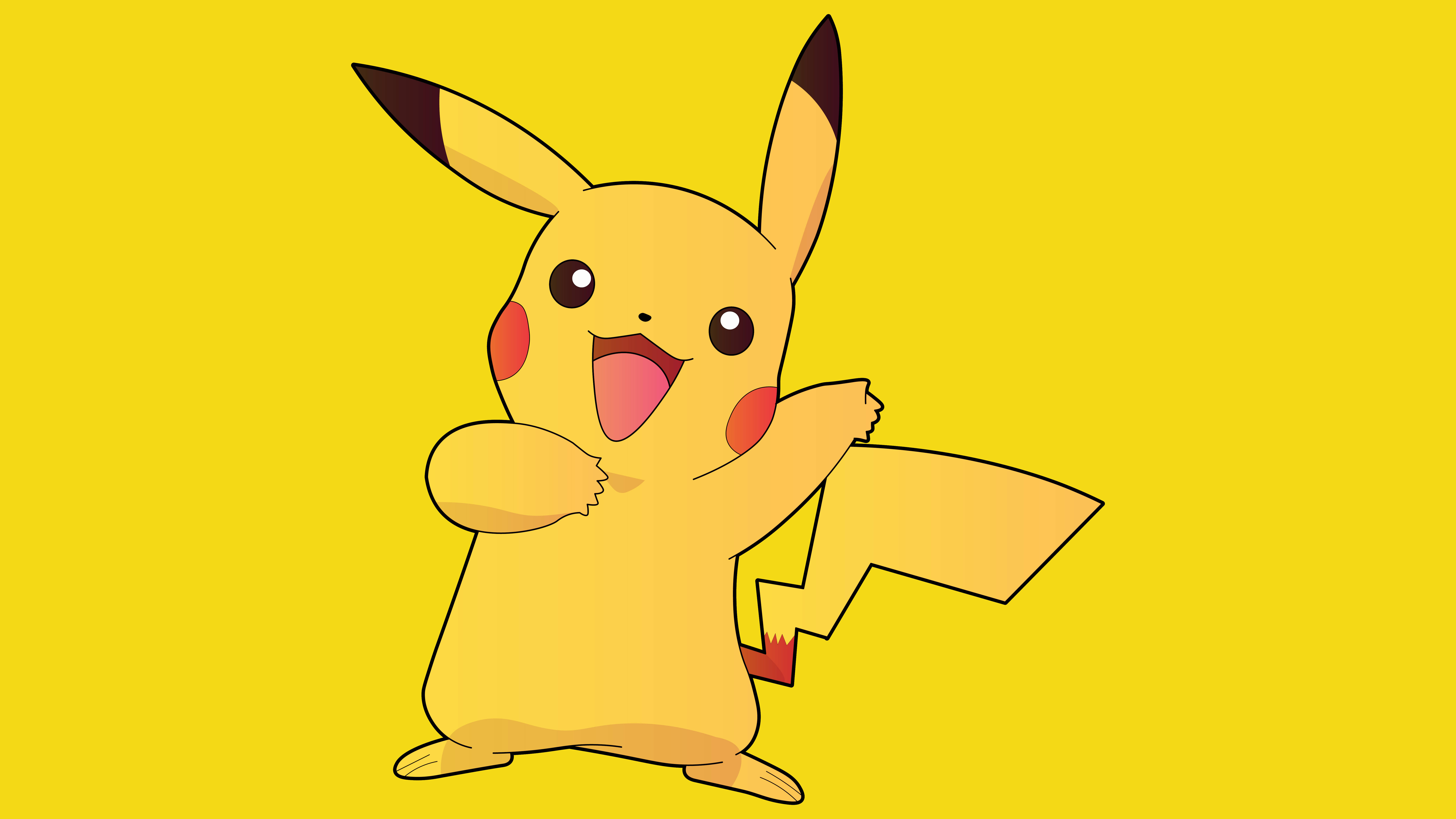 Masayang Pikachu 4K Portrait Wallpaper