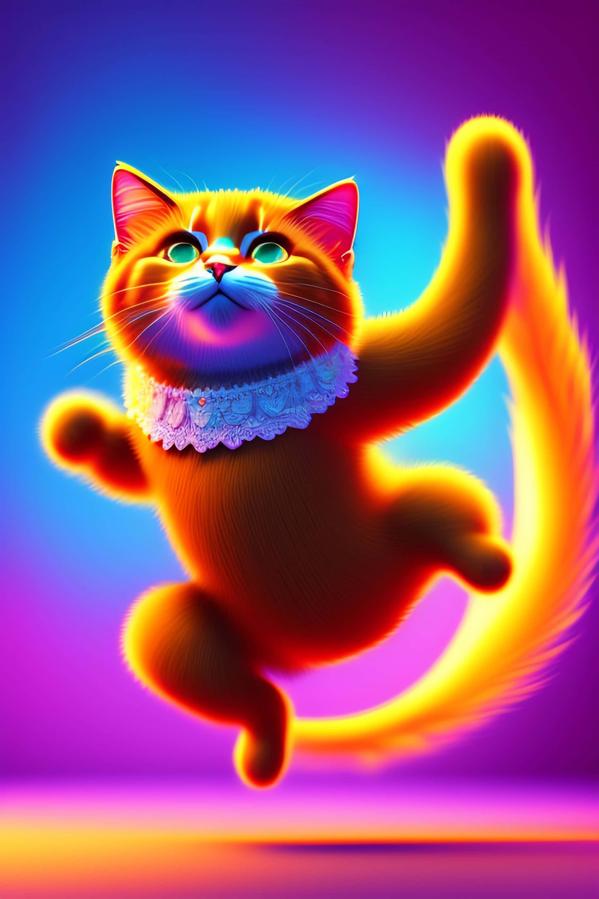 Masayang Pusa na Sumasayaw Wallpaper