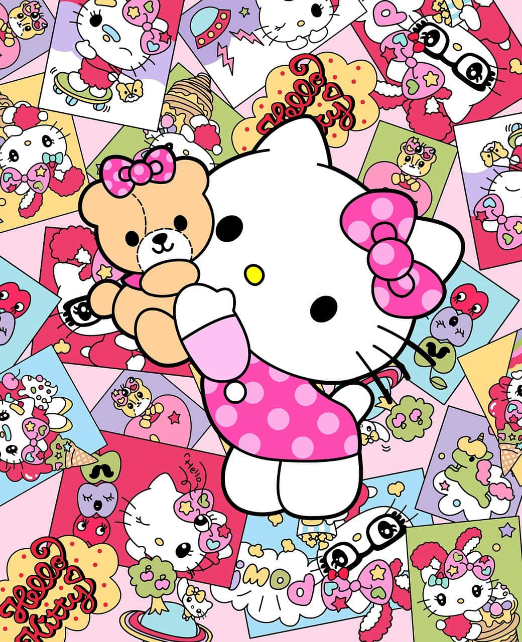 Masayang Sanrio Characters na Nagdiriwang ng Kaligayahan Wallpaper