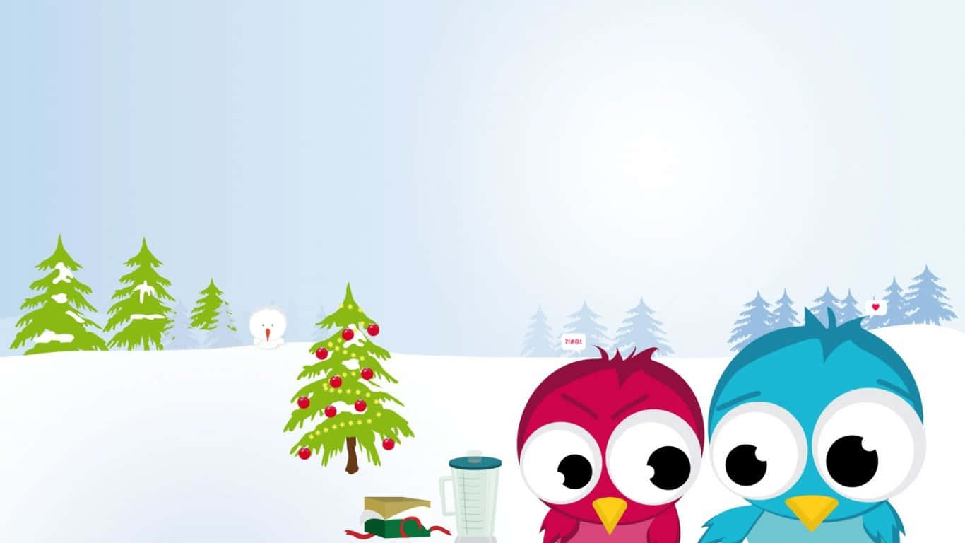 Masayang Santa at Masasayang Reindeer na Nagdiriwang ng Pasko Wallpaper