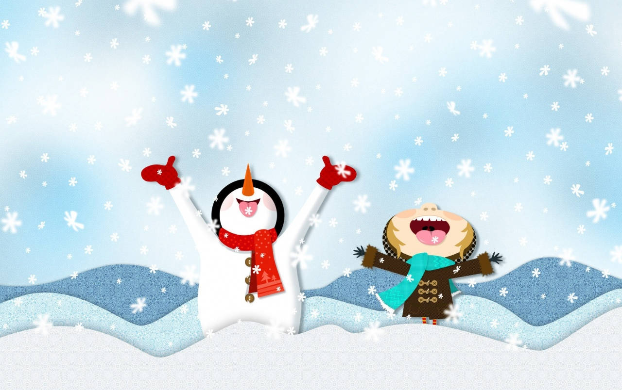 Masayang Snowman Nakakatawang Pasko Wallpaper