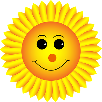 Masayang Sunflower Cartoon Graphic Wallpaper