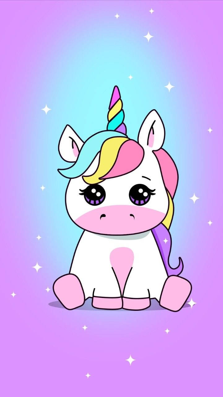 Masayang Unicorn na Aesthetic para sa Telepono Wallpaper