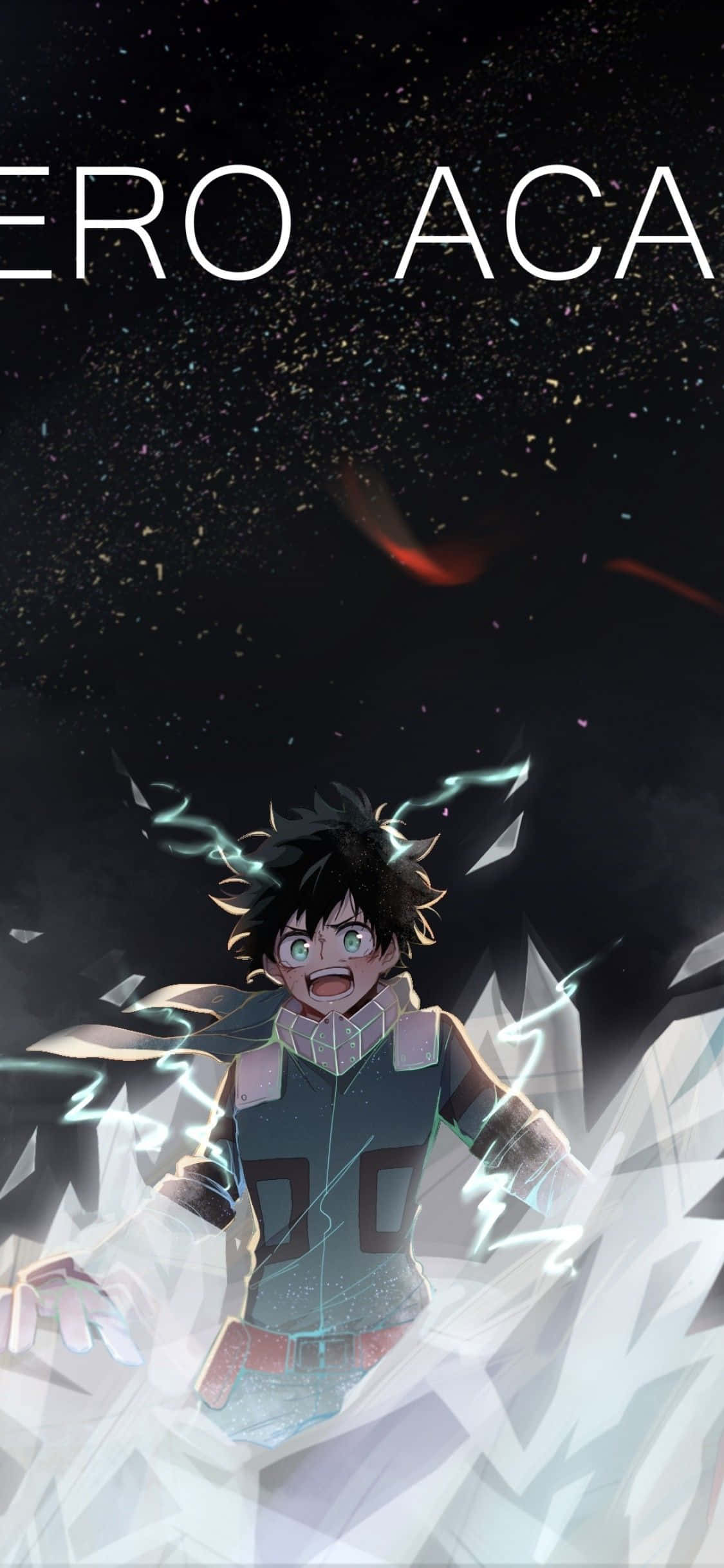 Masiglang Deku Action Pose Telepono Wallpaper
