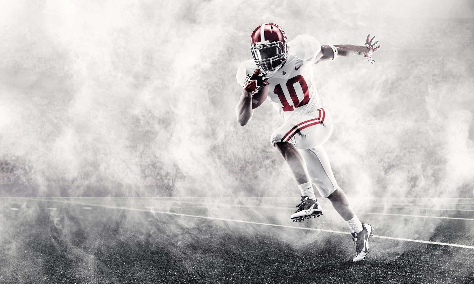 Masiglang Manlalaro ng Koponan ng Alabama Football Wallpaper