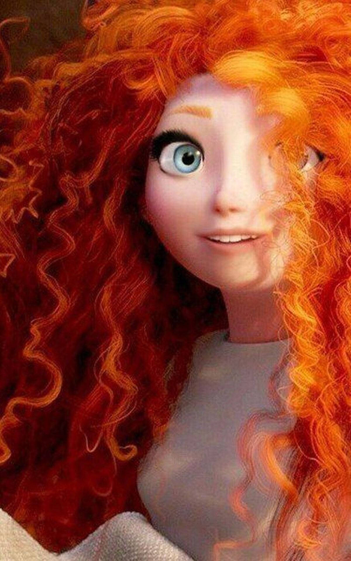 Masiglang Merida na may Magulong Pulang Buhok Wallpaper