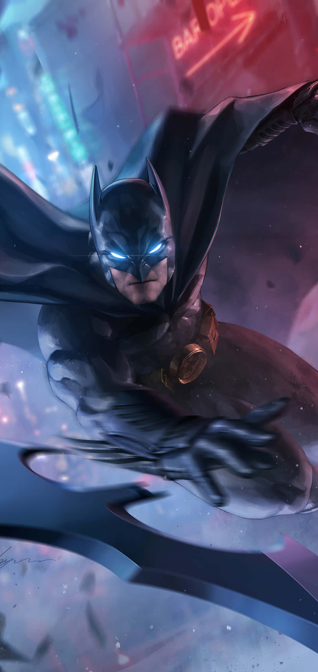 Masiyahan sa Astig na Realistik na Hitsura gamit ang Astig na Batman iPhone Wallpaper! Wallpaper