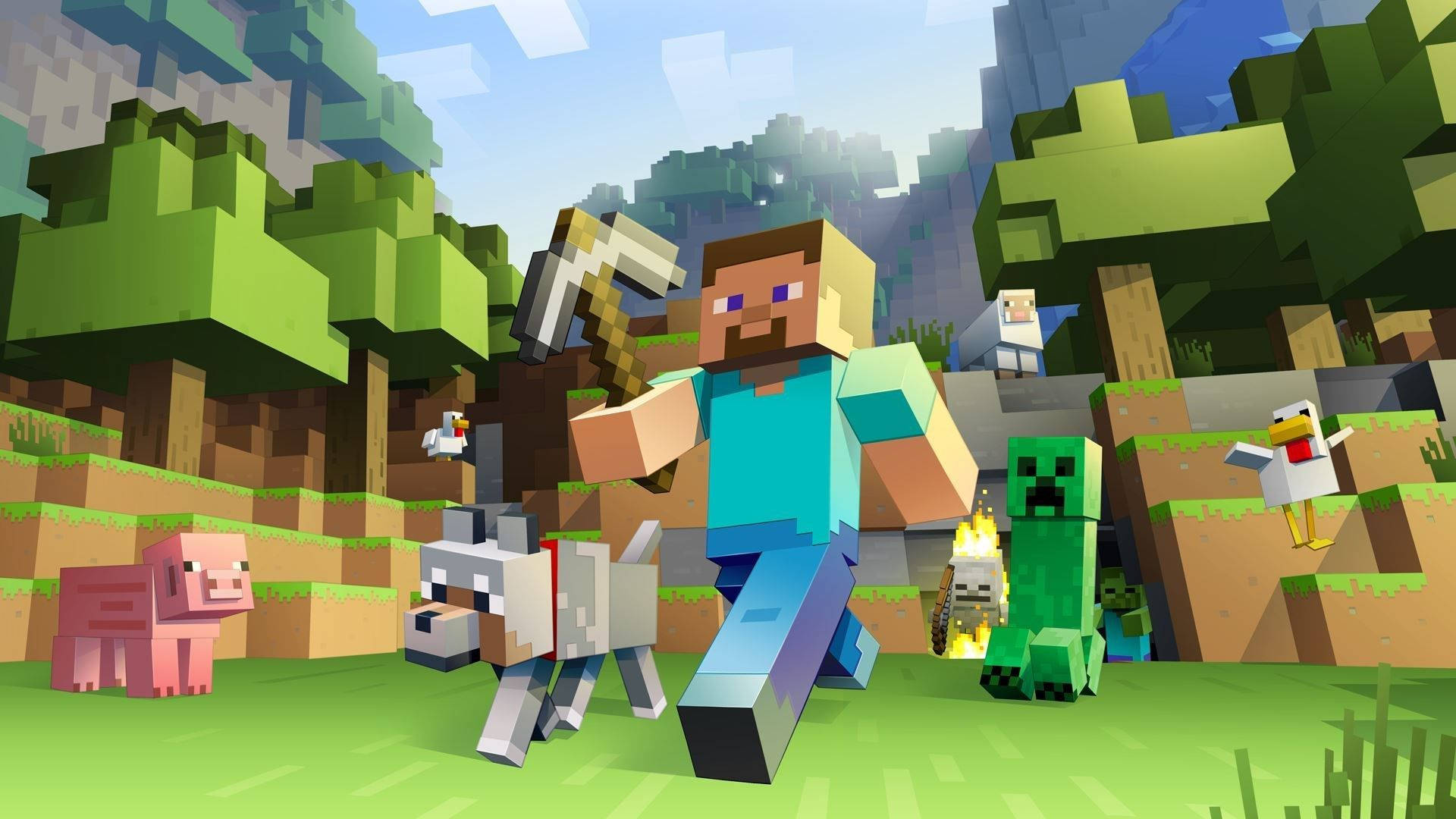 Masiyahan sa Kalayaan ng Pagtakbo sa Isang Bagong Mundo ng Minecraft Wallpaper