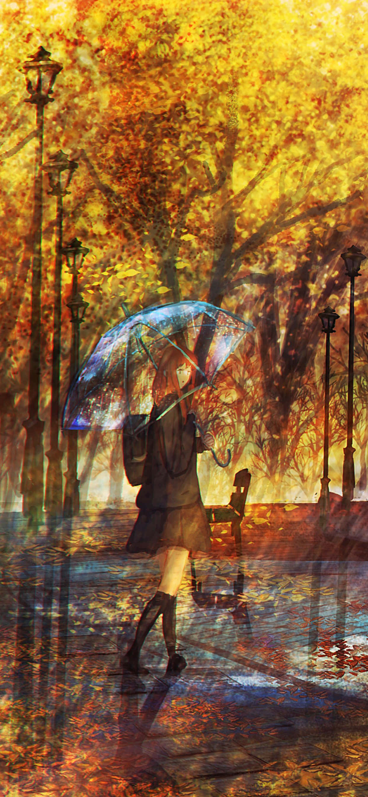 Masiyahan sa mga Tanawin ng Autumn gamit ang iPhone Xs Max Wallpaper