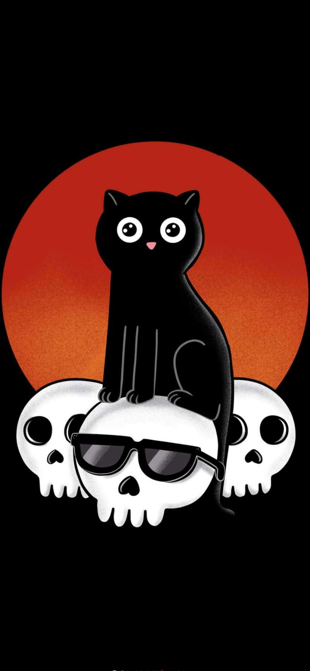 Masiyahan sa nakakatindig-balbala na atmospera ng Halloween gamit ang nakakatakot na iPhone wallpaper na ito Wallpaper