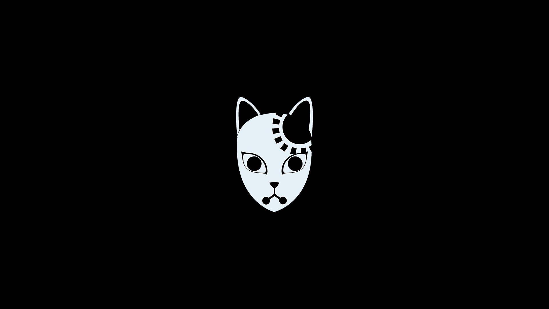 Maskara ng Demon Slayer na May Disenyong Pusa Wallpaper