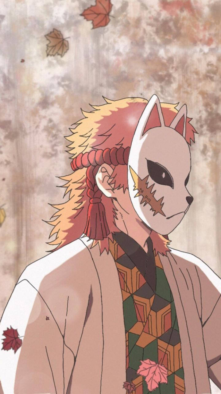 Maskara ng Demon Slayer ni Sabito na Pastel Wallpaper