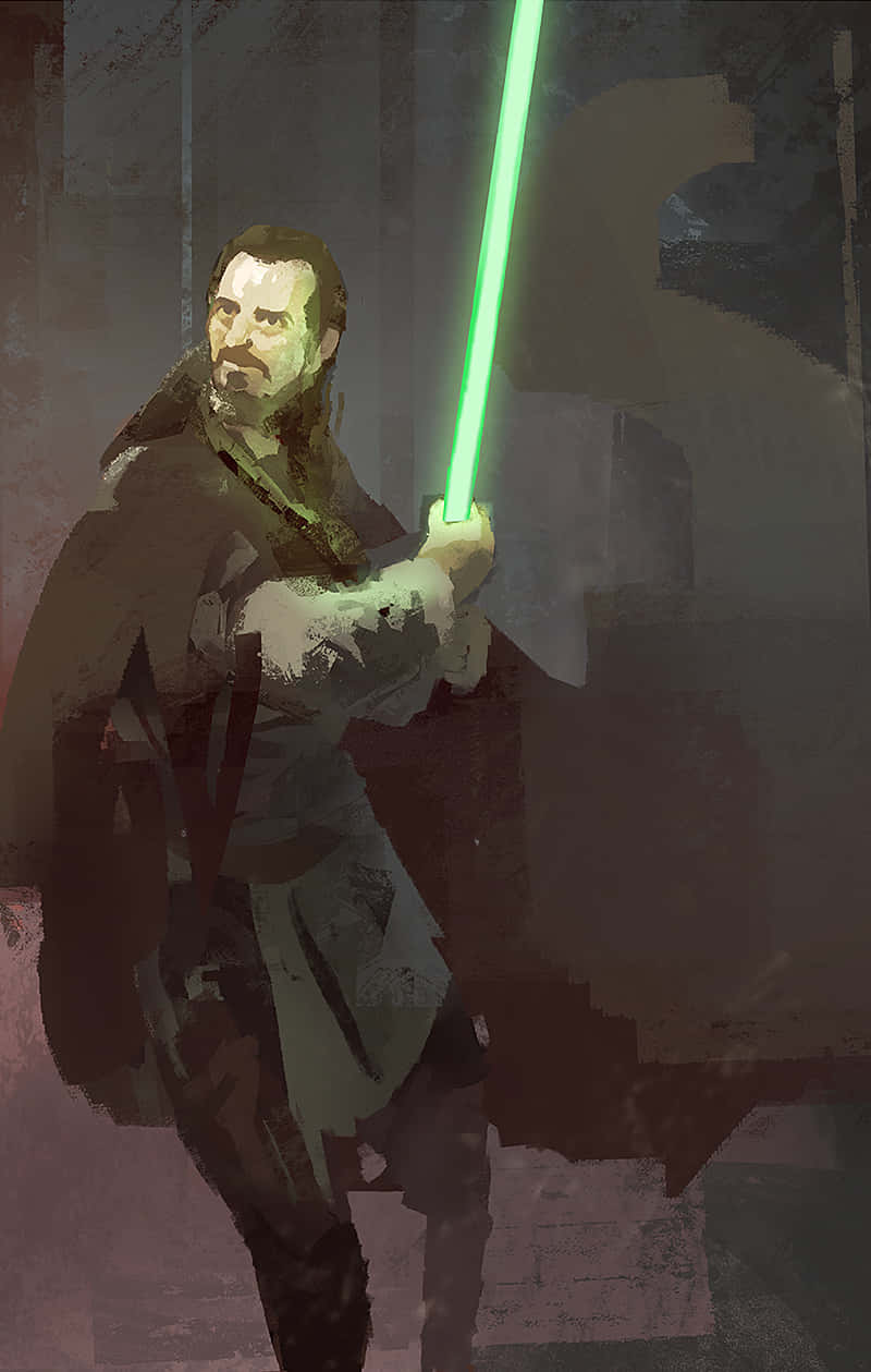 Master Qui-Gon Jinn, the Wise Jedi Knight Wallpaper