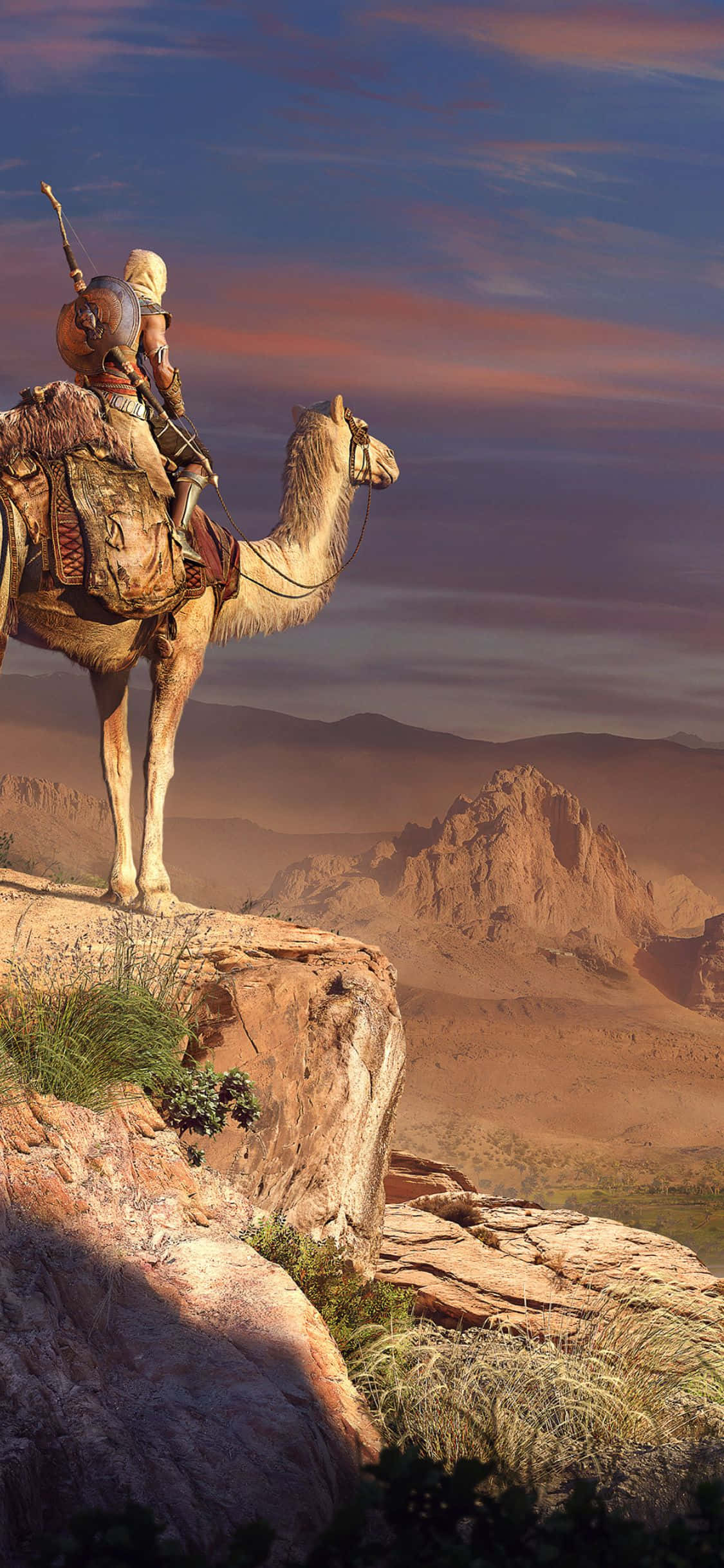 Manindigan ang battlefield gamit ang iPhone X at Assassin's Creed Origins Wallpaper