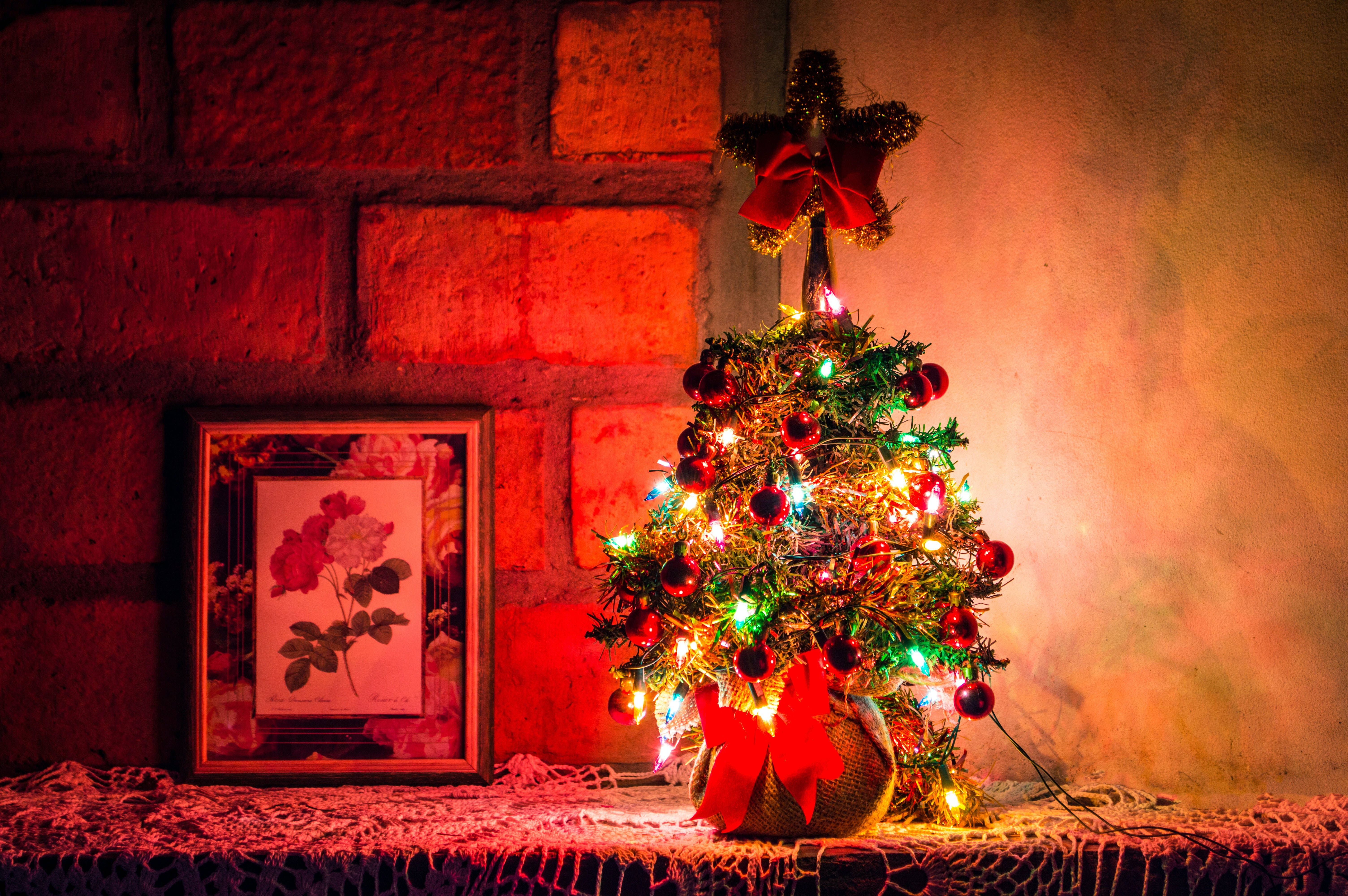 Mataas na Resolusyong Christmas Mini Tree Wallpaper