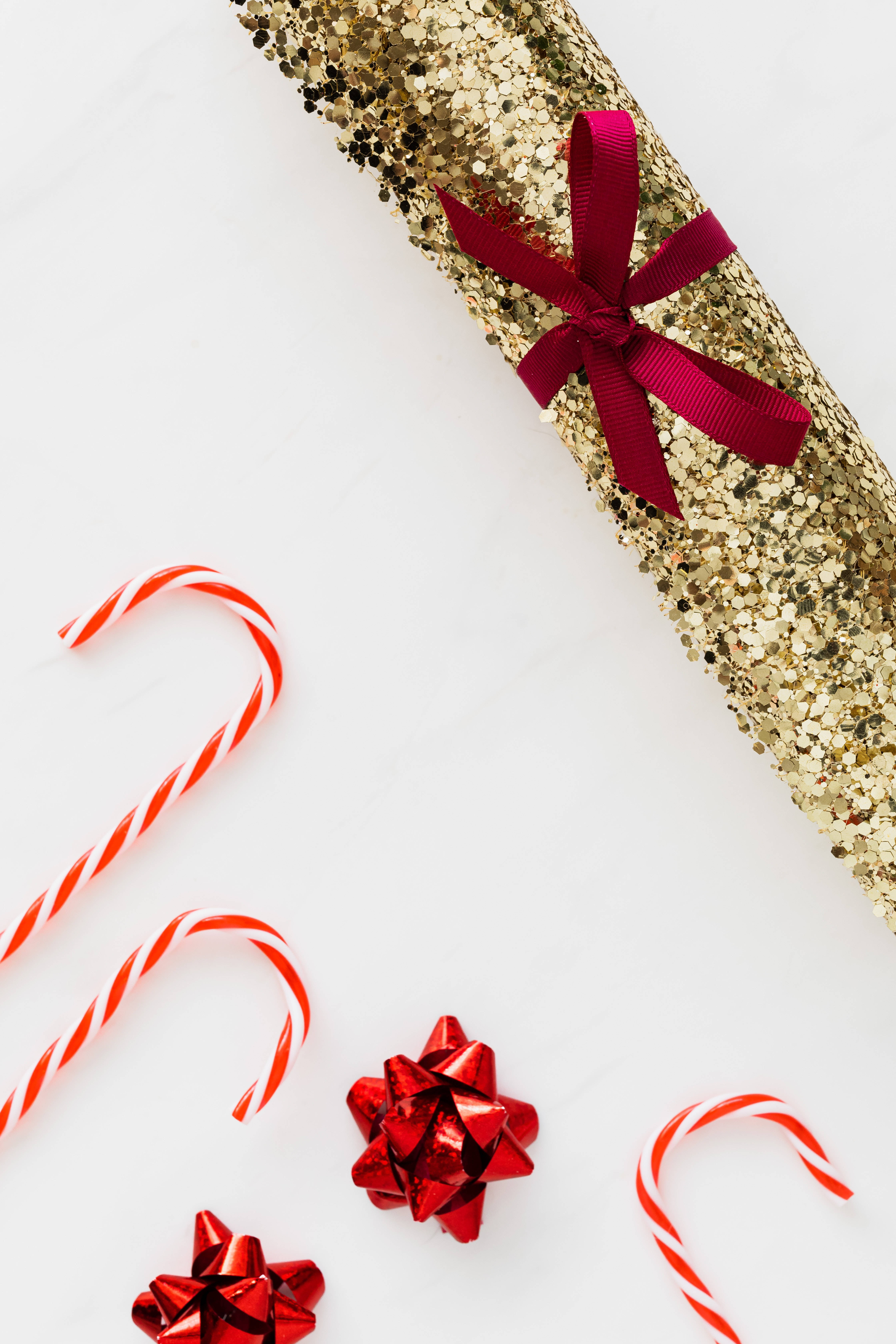 Mataas na Resolusyong Papel na May Glitter ng Pasko Wallpaper