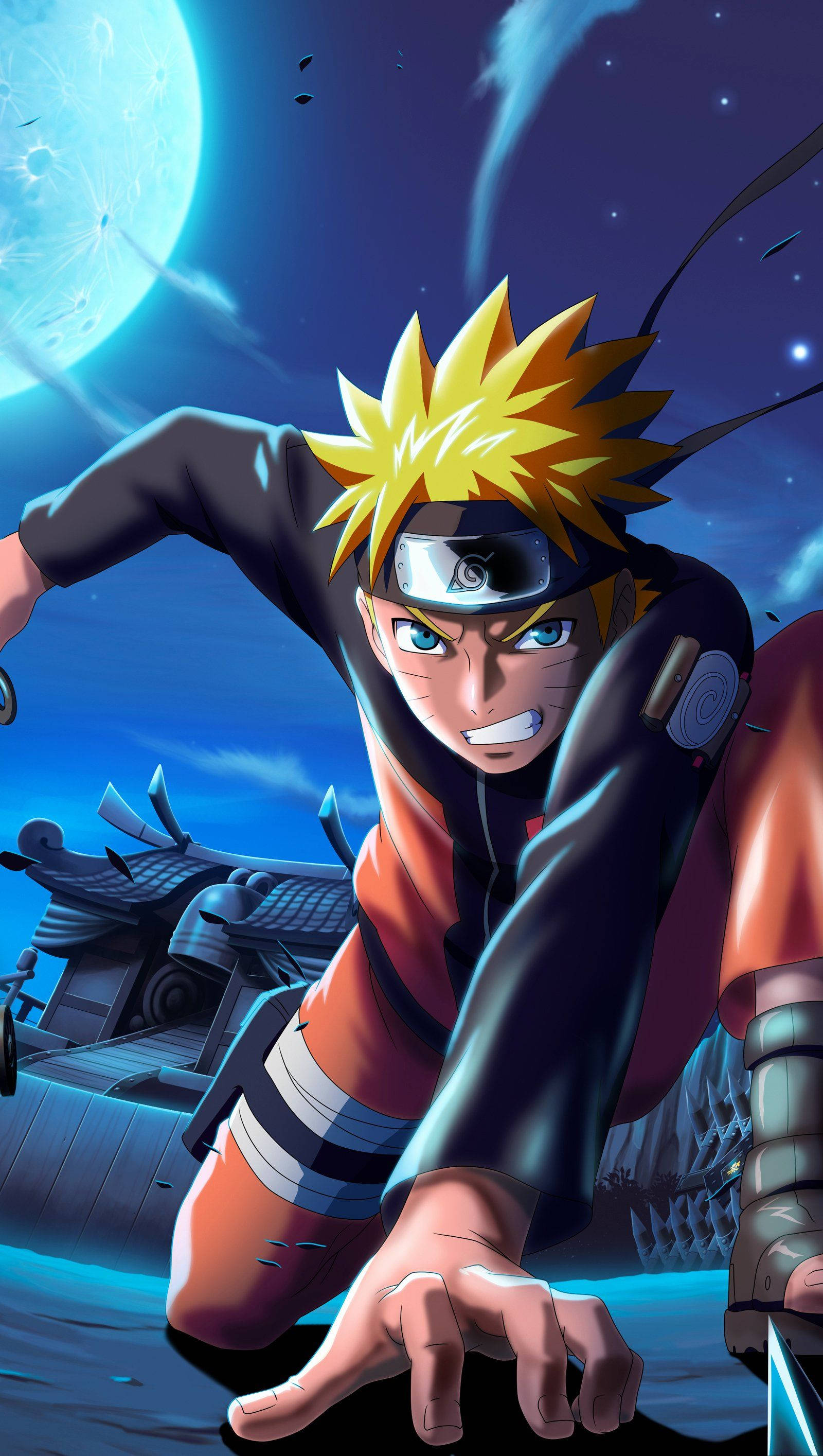 Matalim na Labanan sa Ilalim ng Buwan - Naruto Mobile 4K Wallpaper