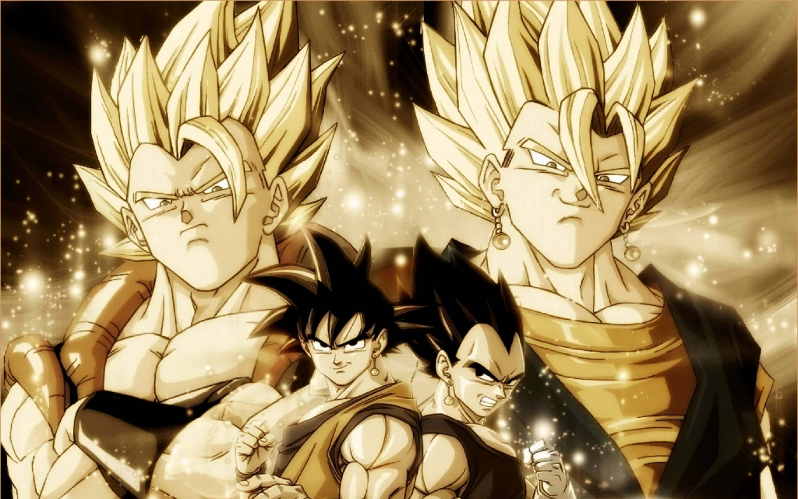 Matalim na Laban nina Goku at Vegeta sa Dragon Ball Z Wallpaper
