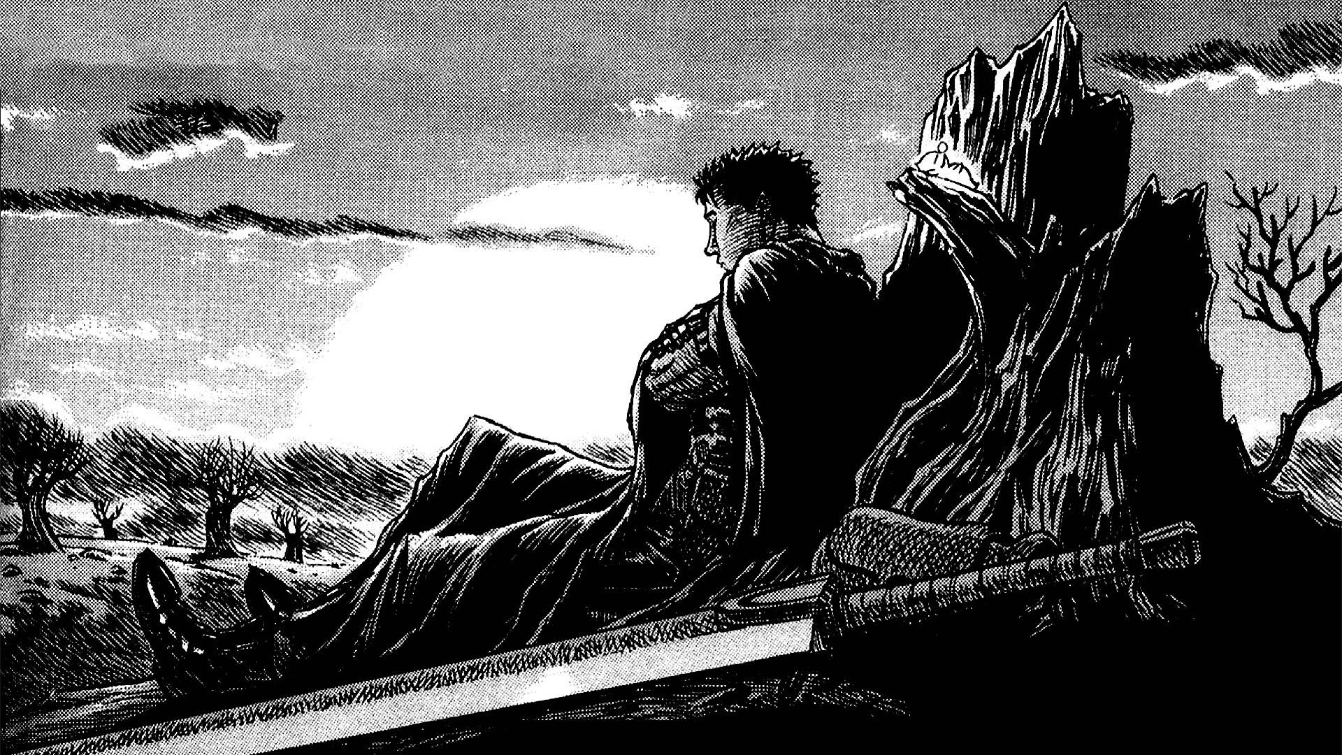 Matapang na mandirigmang si Guts na humaharap sa mga sangkawan ng kasamaan Wallpaper