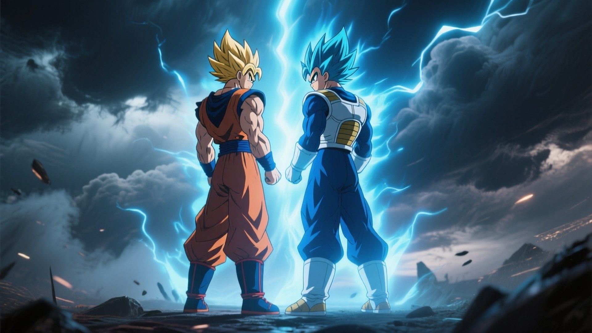Matatag na Duo ng Saiyan Wallpaper