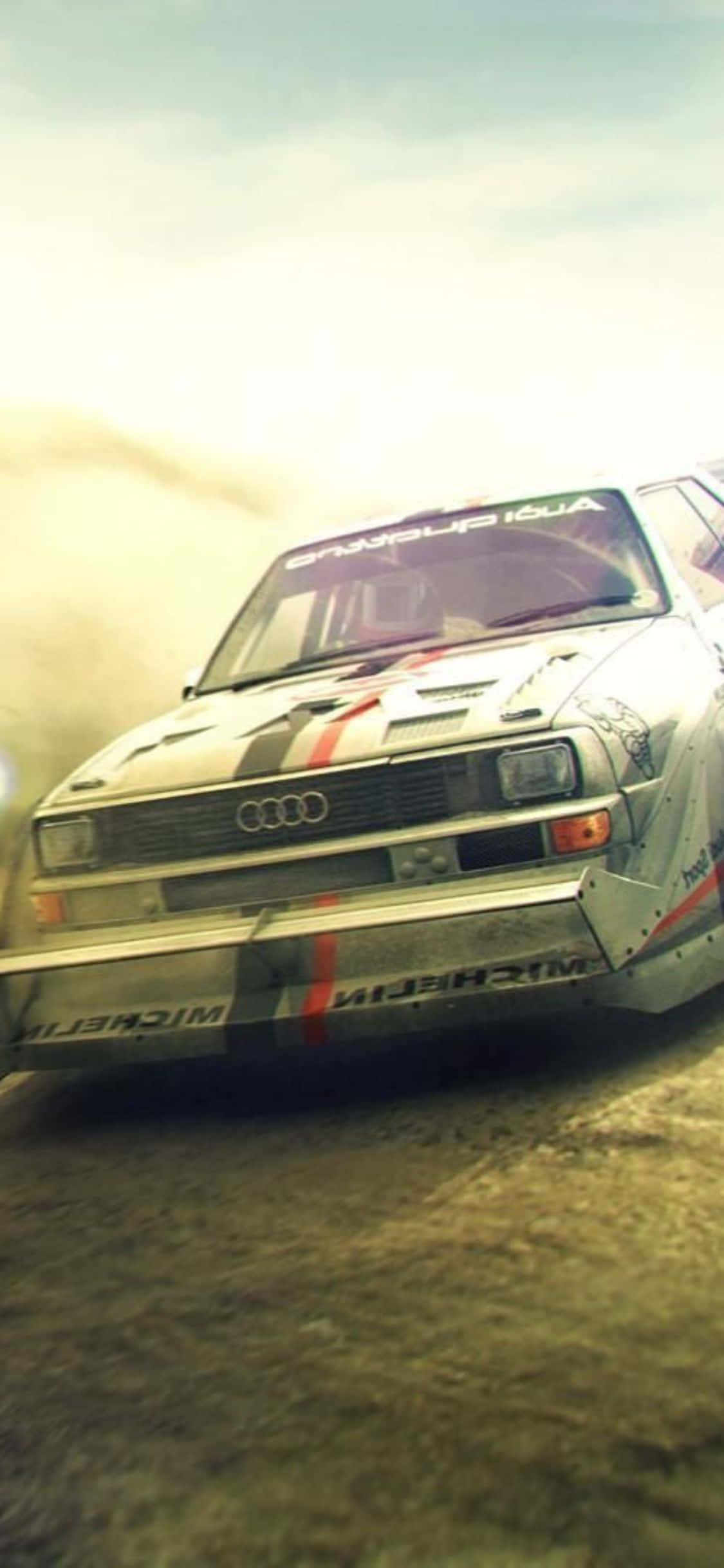 Matatapang na mga driver na kumukuha ng kasiyahan ng Dirt Rally sa iPhone Xs Wallpaper