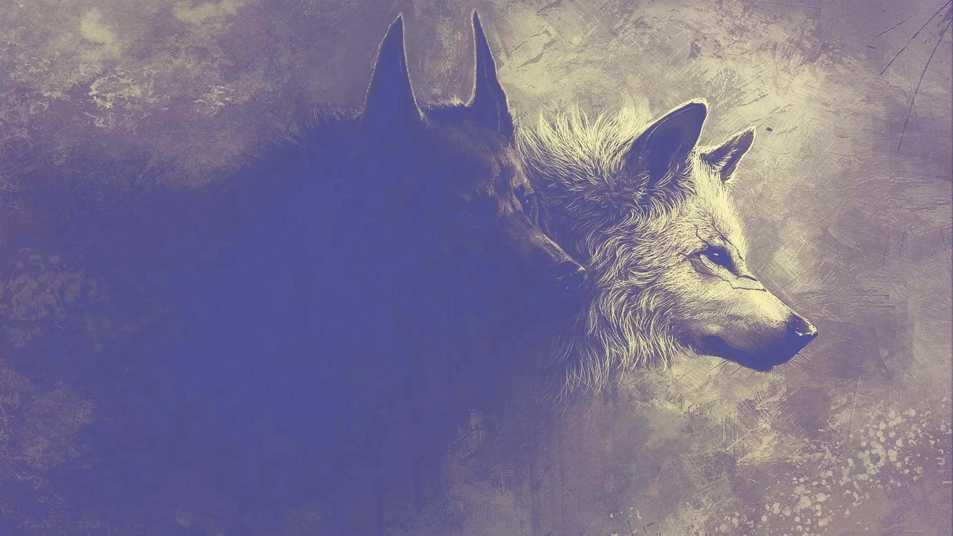Matinding Titig ng Isang Maringal na Astig na Lobo Wallpaper
