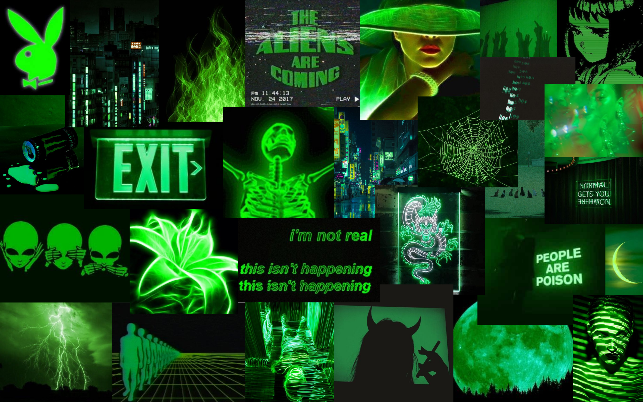Matingkad na Neon Green na Background Wallpaper