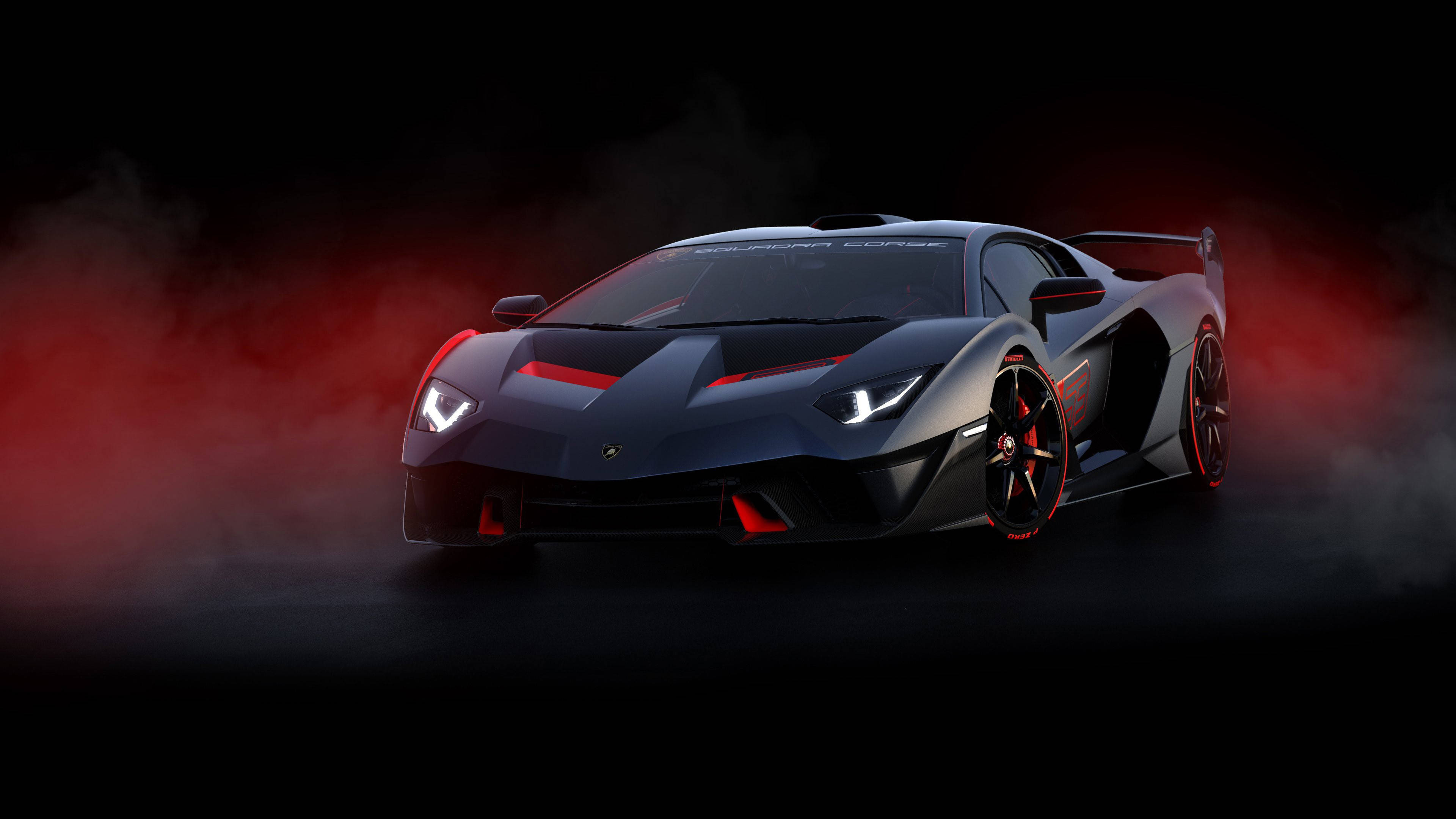 Matte Black na Lamborghini 4K Wallpaper
