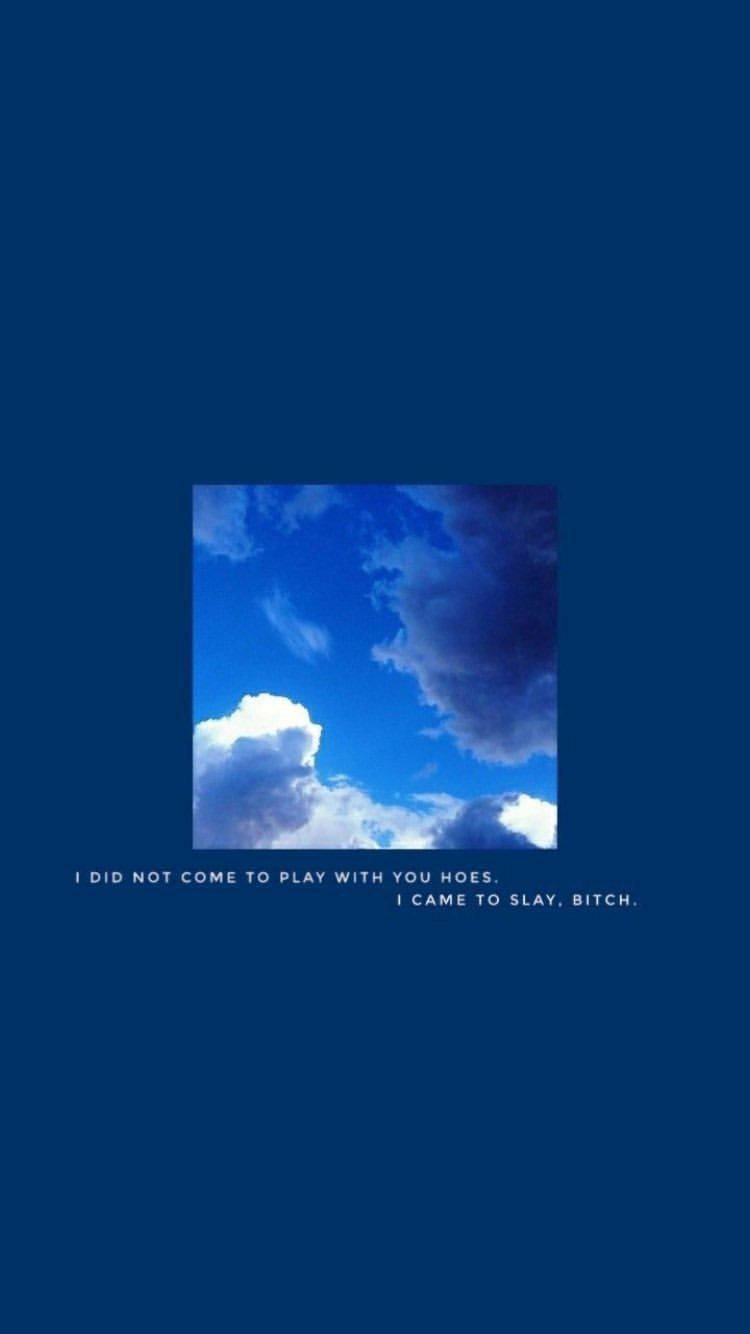 Maulap na Langit na May Aesthetic Quote para sa iPhone Wallpaper