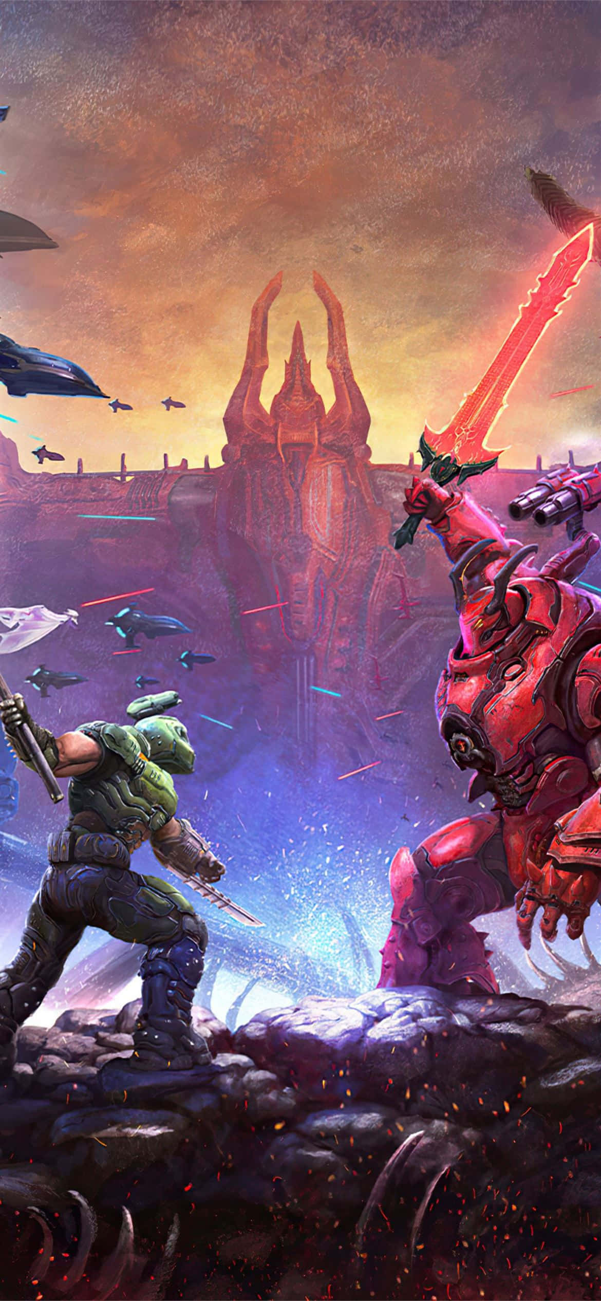 Mawala sa mundo ng epikong Doom Eternal na laro sa iyong iPhone. Wallpaper