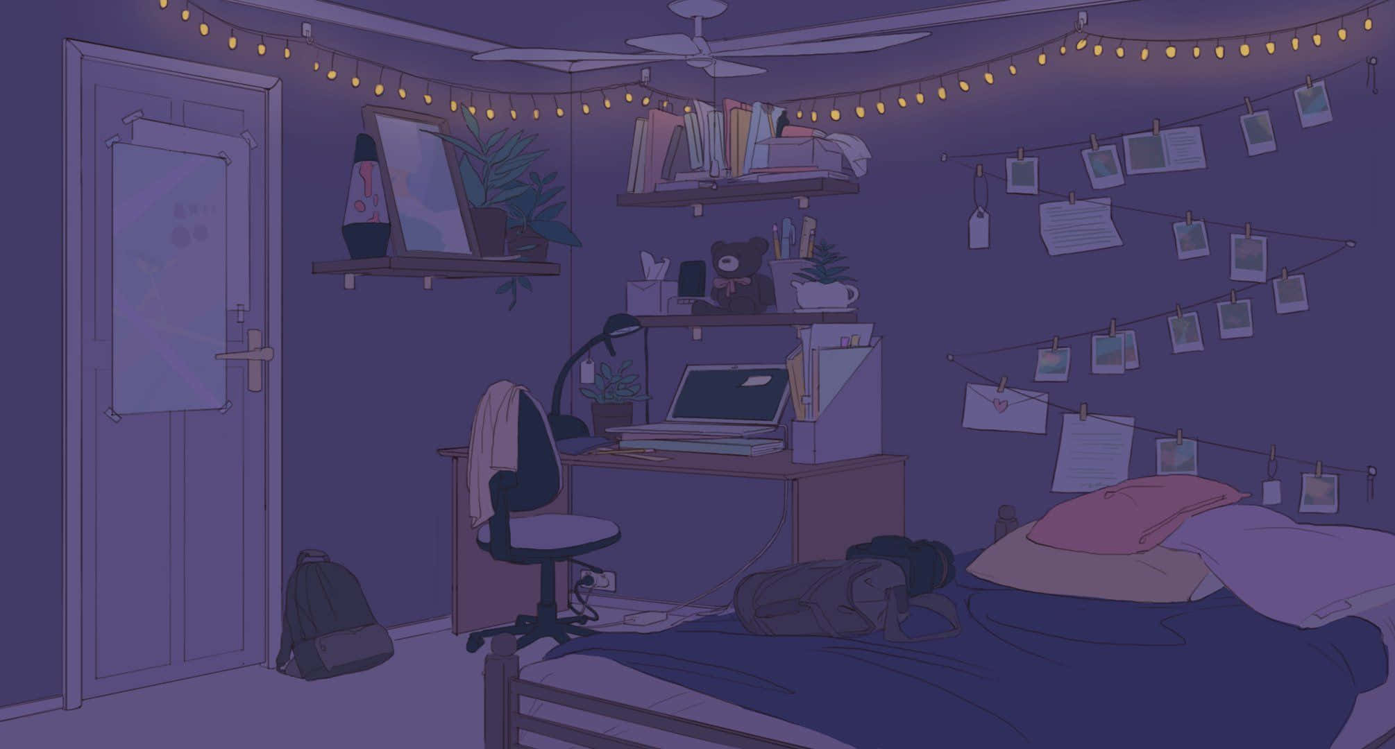 Mawala sa pantasya kasama ng Anime Room. Wallpaper