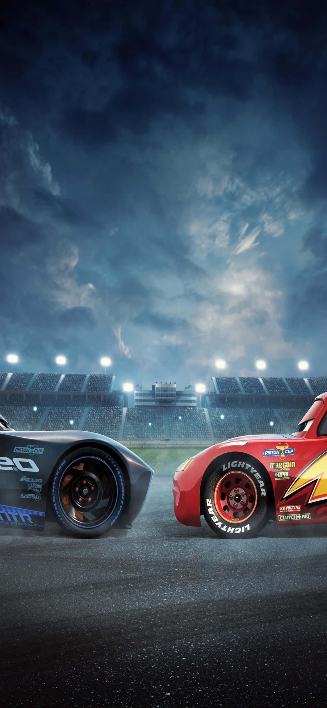 McQueen at Jackson Storm iPhone X Cars Background Wallpaper