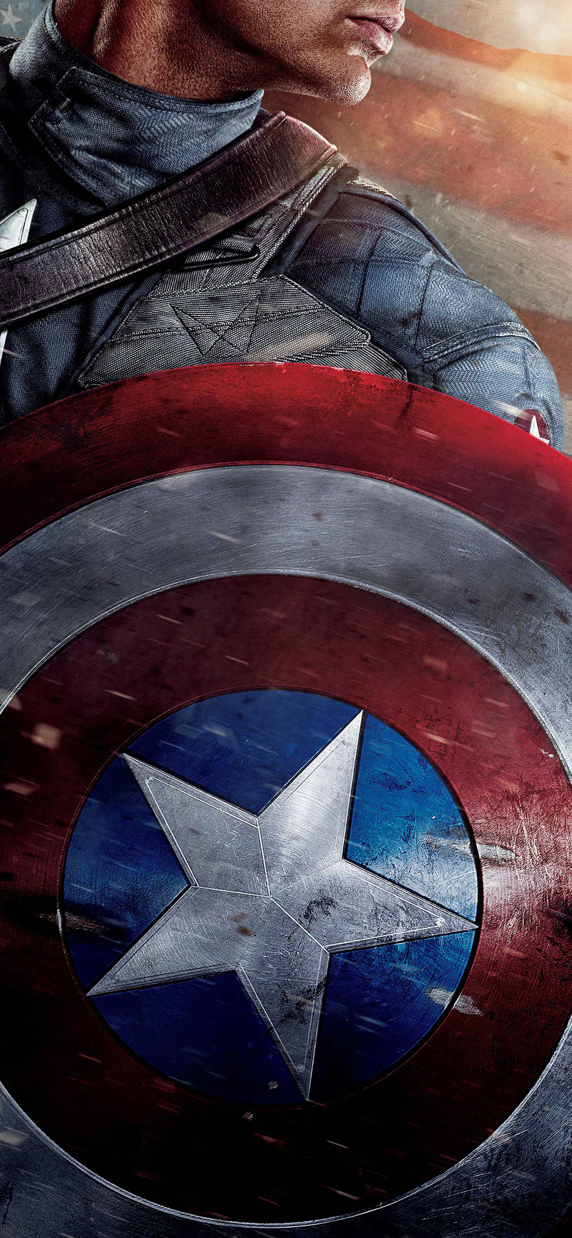 MCU Hero Captain America Shield Background Wallpaper