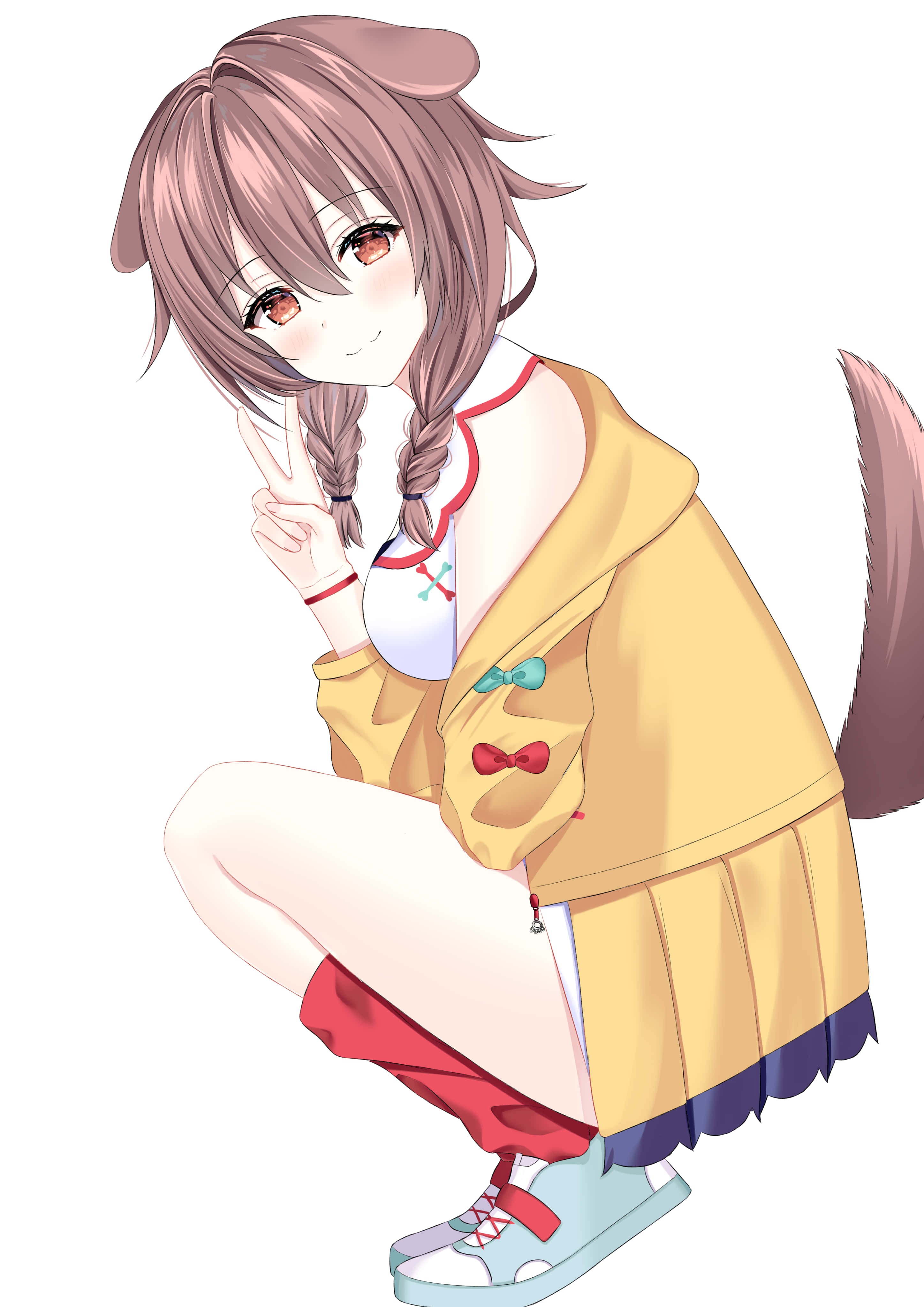 Kilalanin si Inugami Korone, ang kaibig-ibig na Chibi Virtual YouTuber mula sa Hapon. Wallpaper